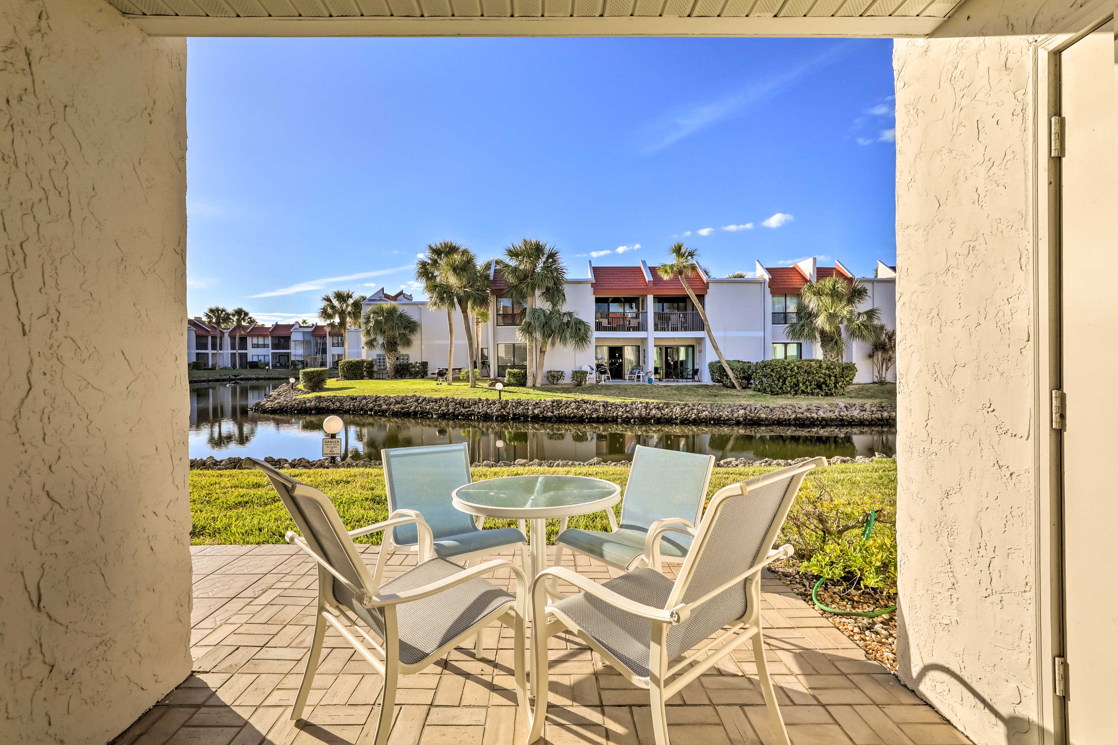 Private Patio | Beach Towels & Chairs