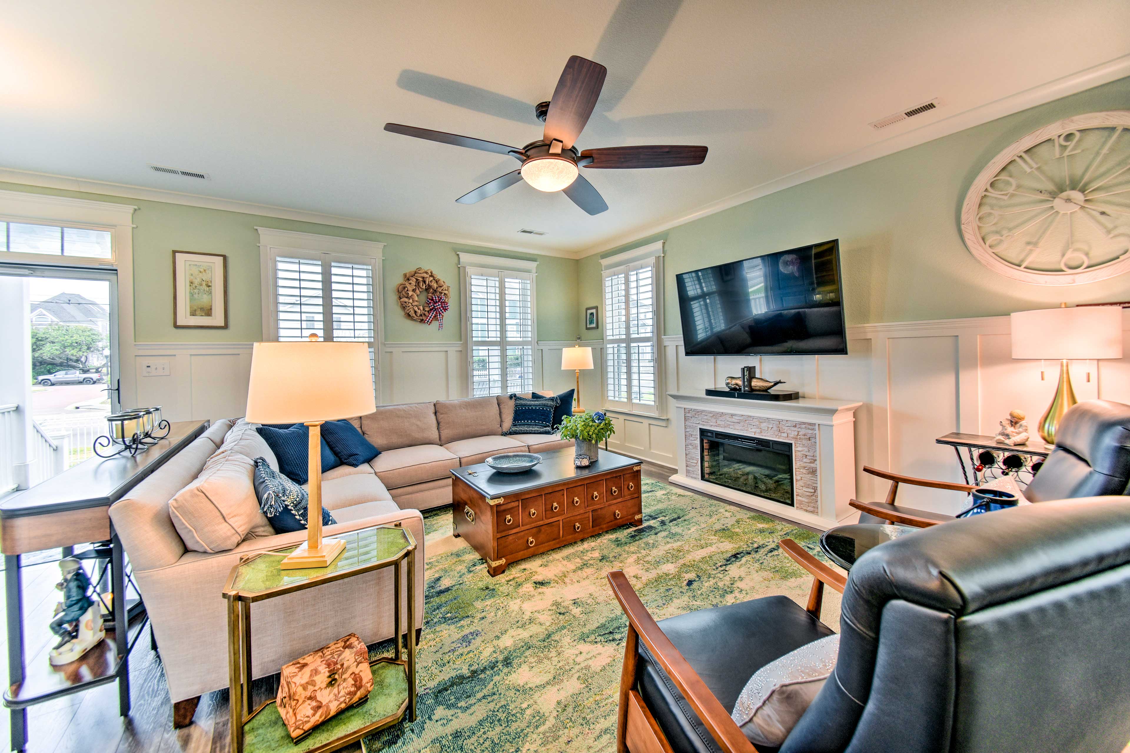 Living Room | Central A/C | Smart TVs | Electric Fireplace