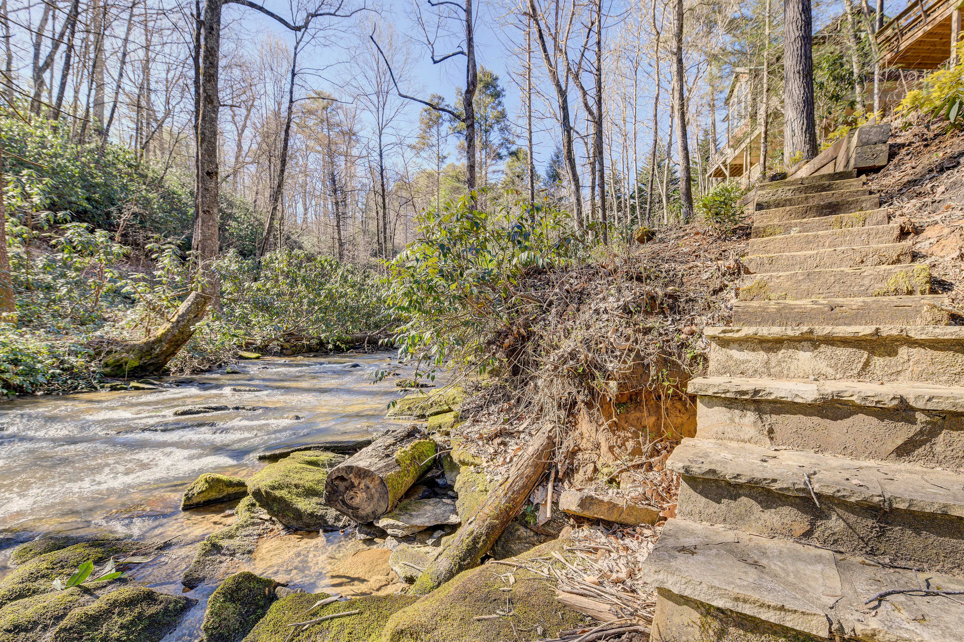 Steps to Access Creek