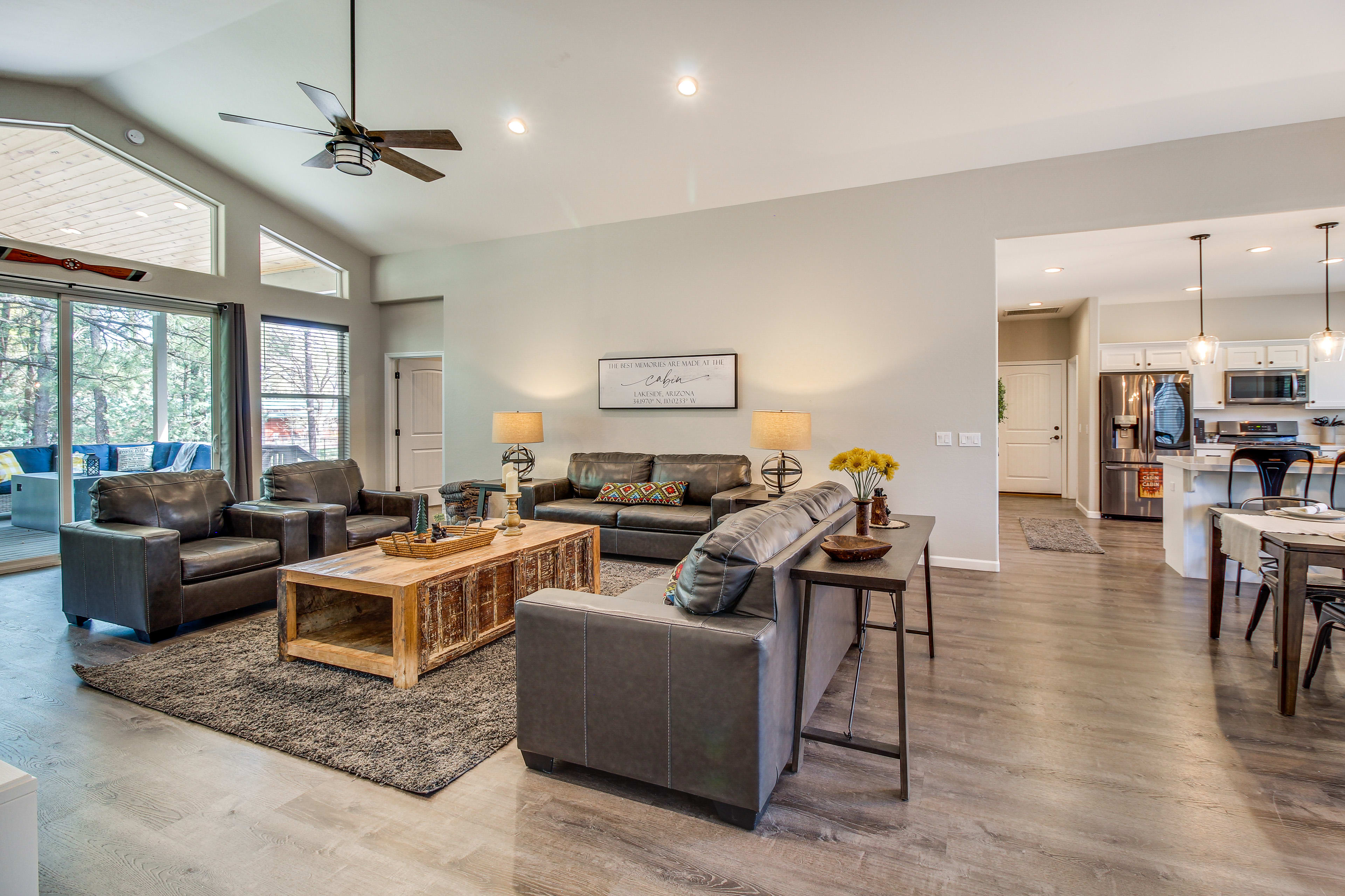 Living Room | Queen Sleeper Sofa | Central A/C | Smart TV | Electric Fireplace