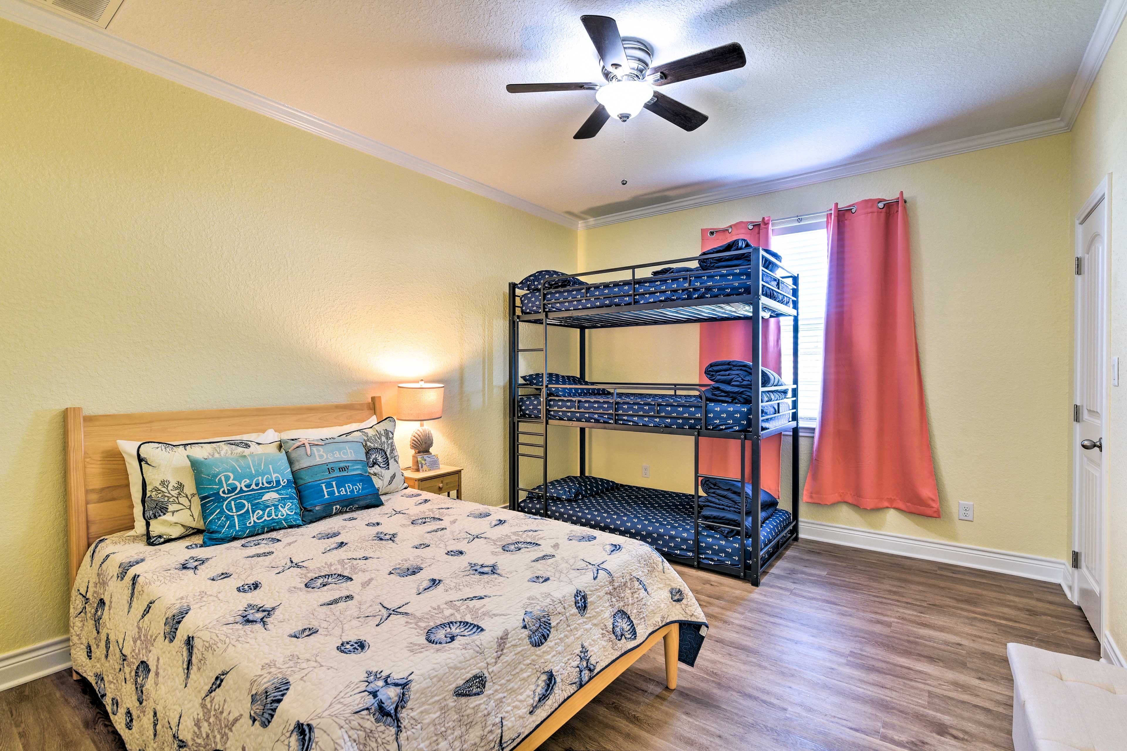 Bedroom 2 | Queen Bed | Twin Triple Bunk Bed | Linens Provided