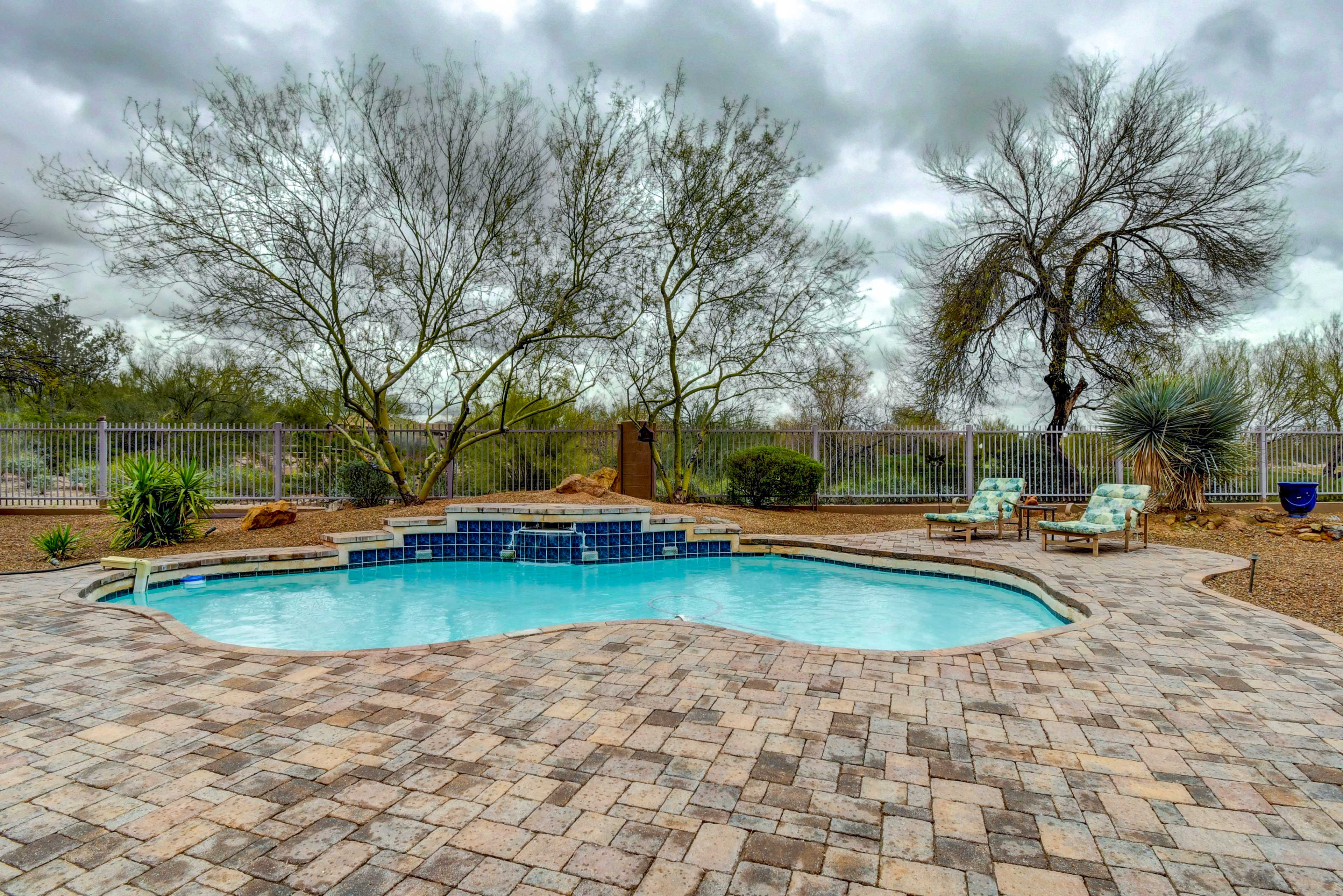 Spacious Patio | Private Outdoor Pool | Pool Toys | Stone Fountain