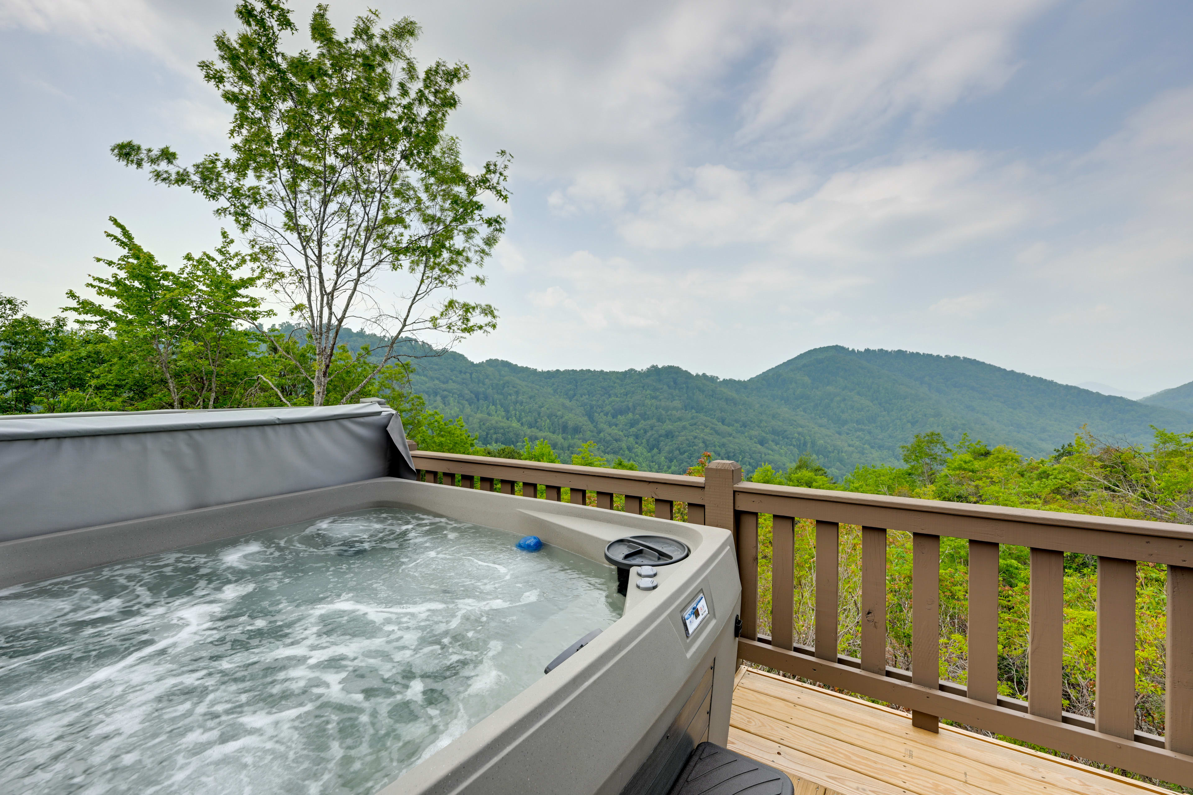 Deck | Private Hot Tub | Mountain View