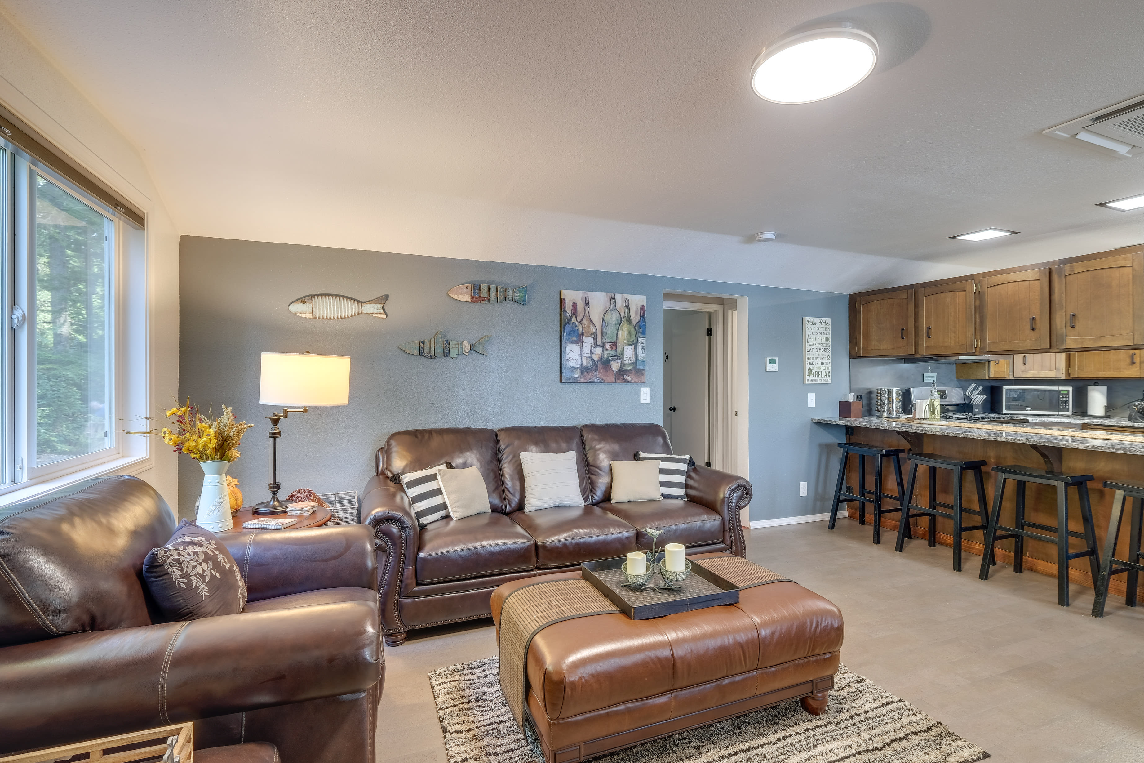 Living Room | Flat-Screen TV | Wood-Burning Stove