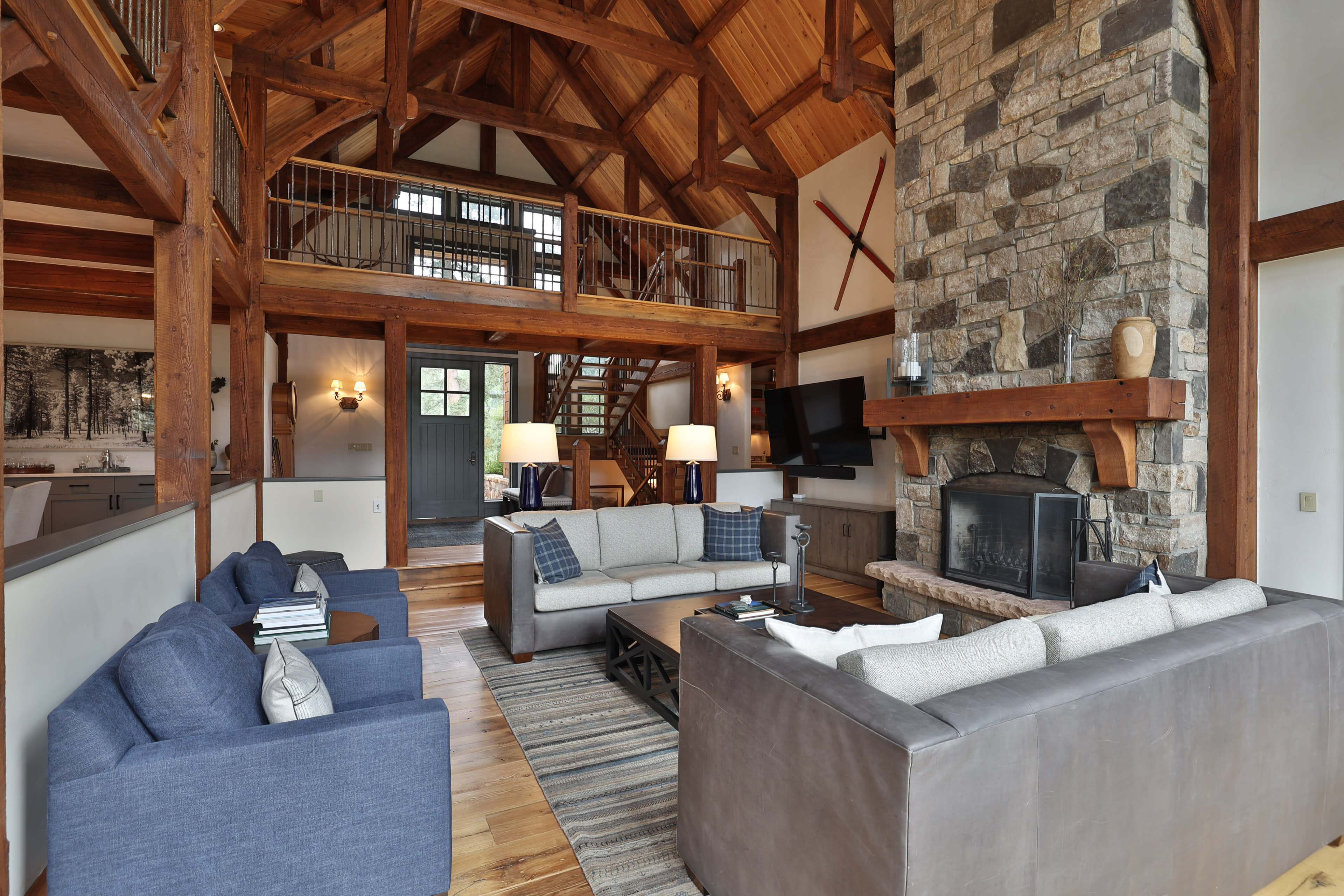 Living Room | Smart TV | Fireplace | Mountain Views | Radiant Heating