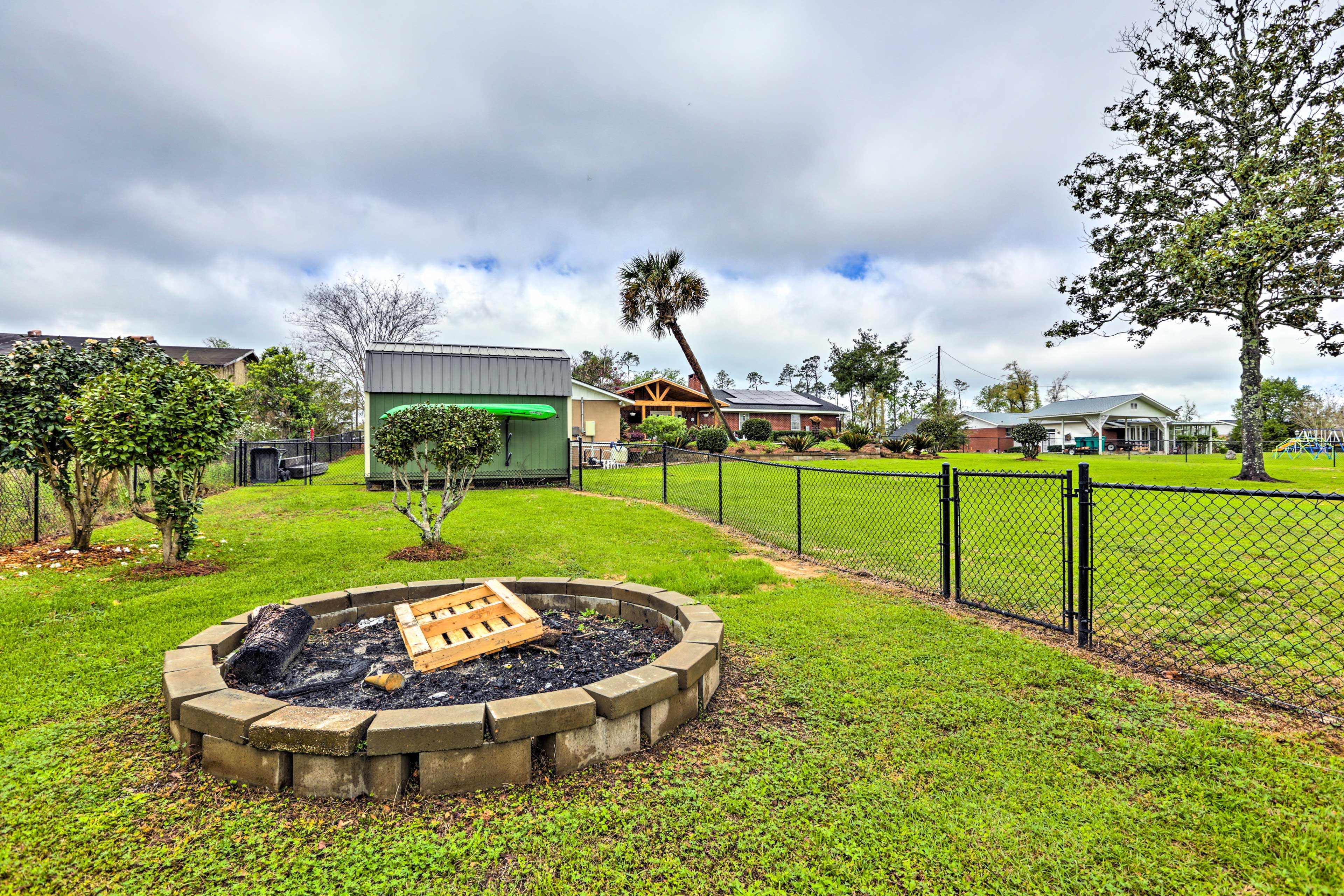 Fire Pit Area | Fenced-In Yard