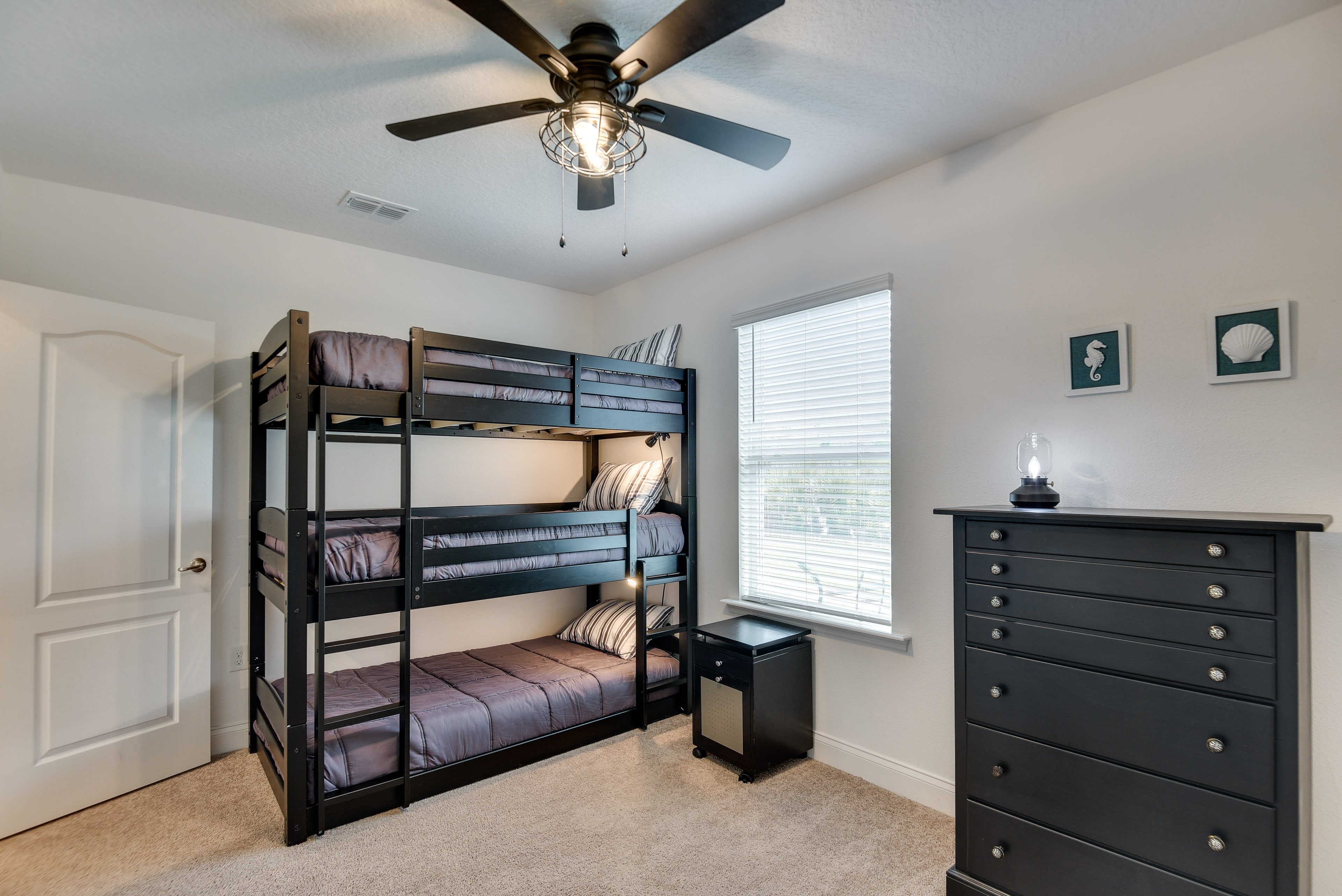 Bedroom 4 | Triple Twin Bunk Bed | Dresser