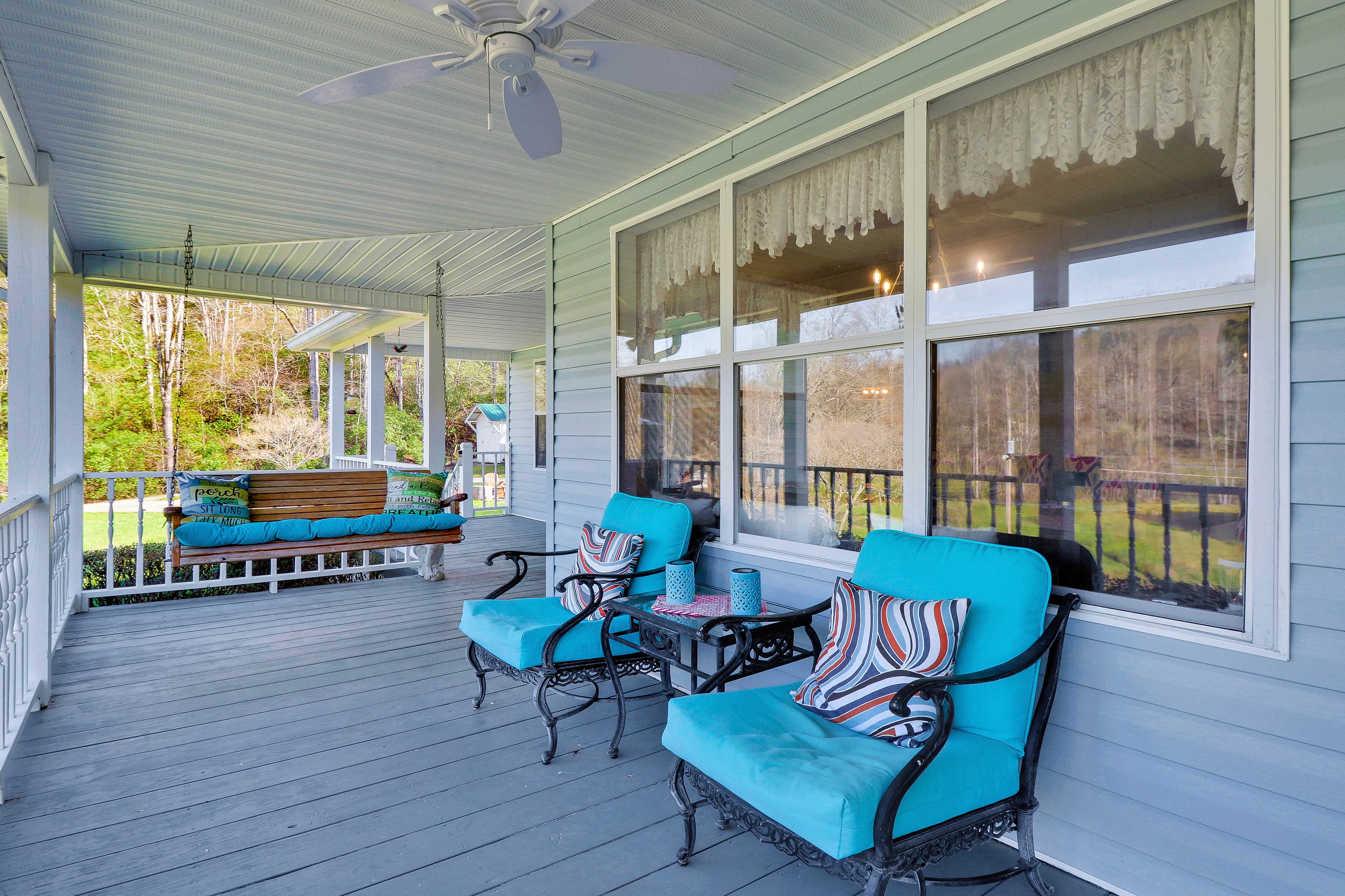 Covered Wraparound Porch | Swings