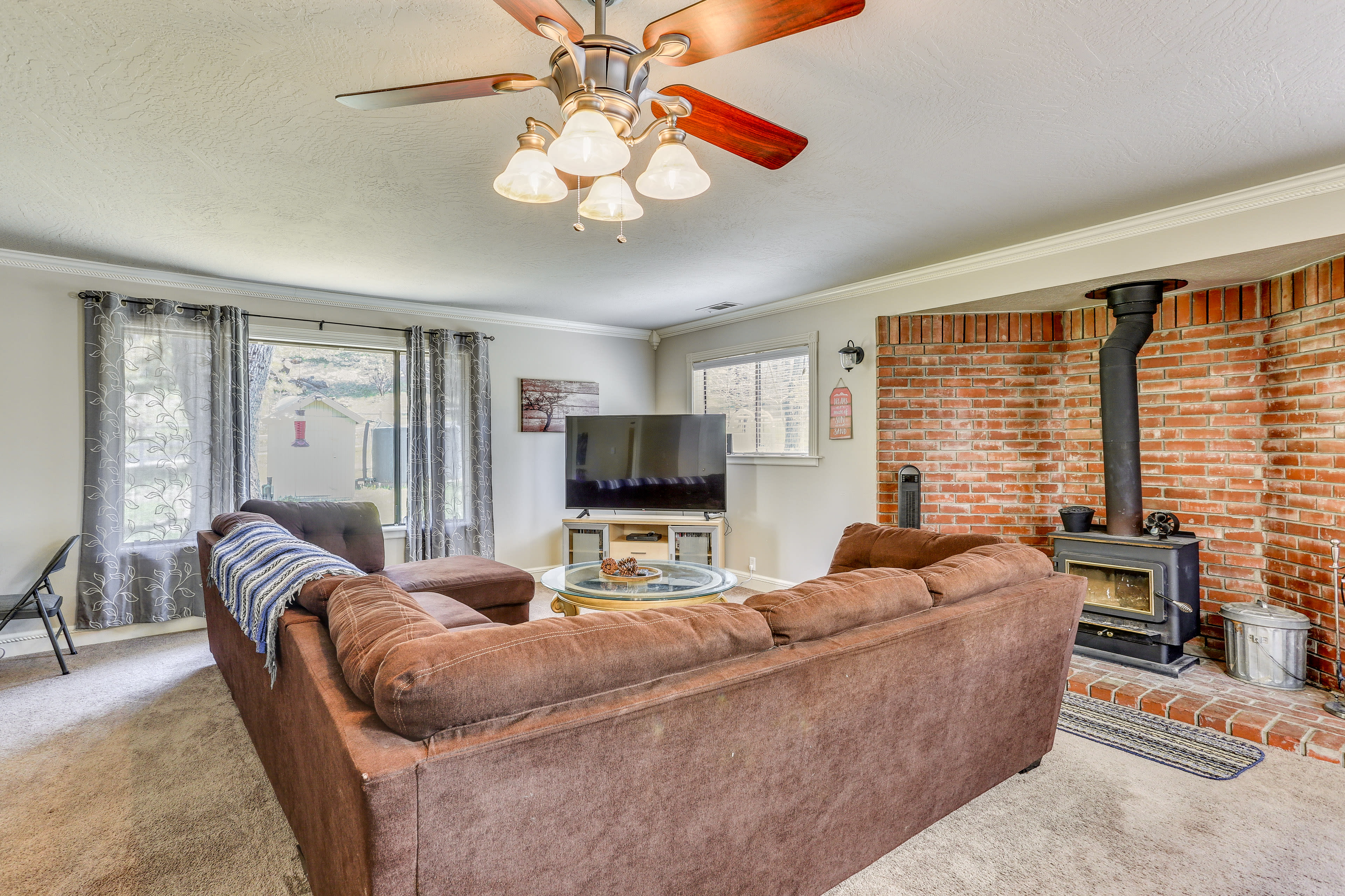 Living Room | Main Floor | Central Air Conditioning | Wood-Burning Stove