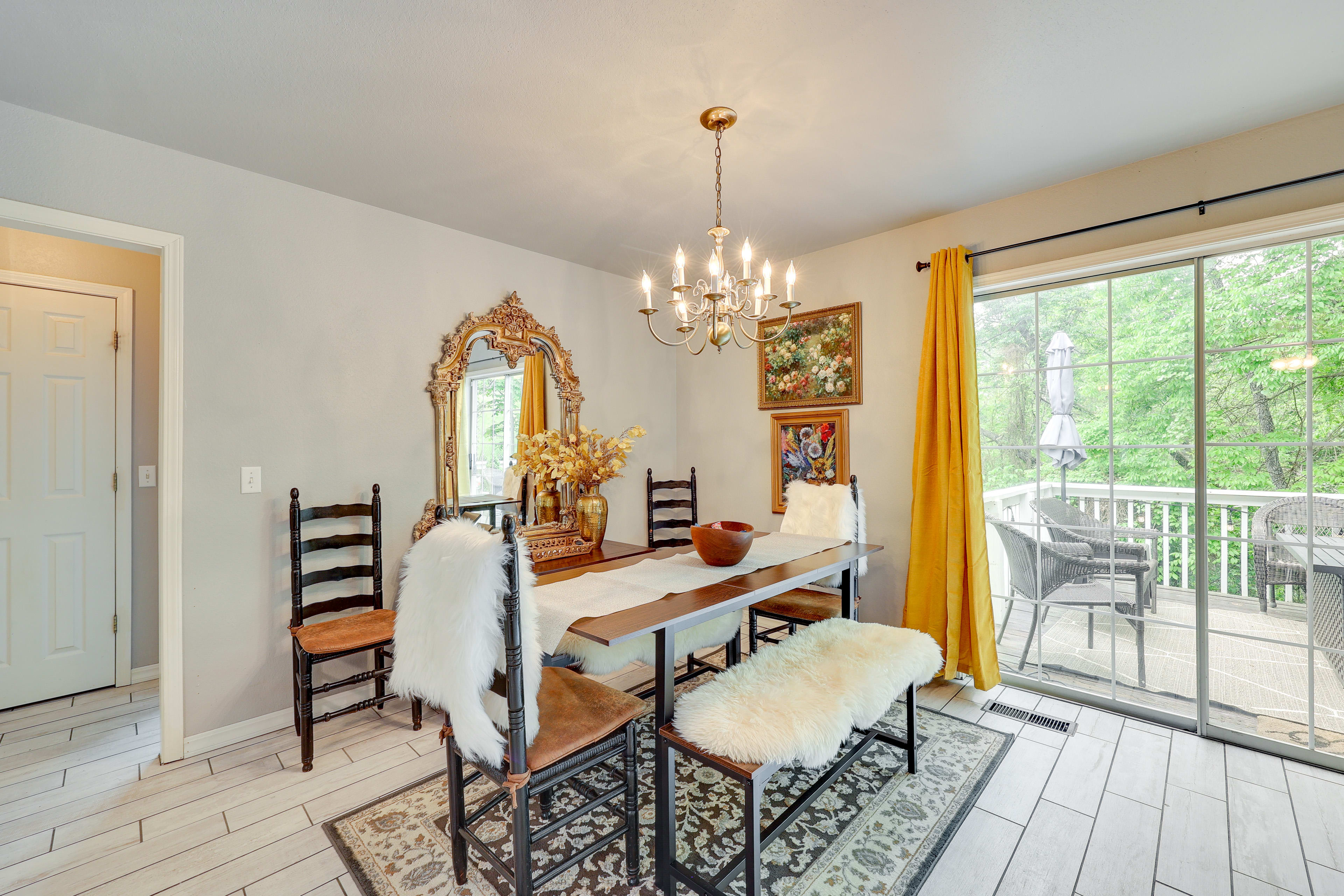 Dining Area | Dishware/Flatware | Trash Bags/Paper Towels | High Chair