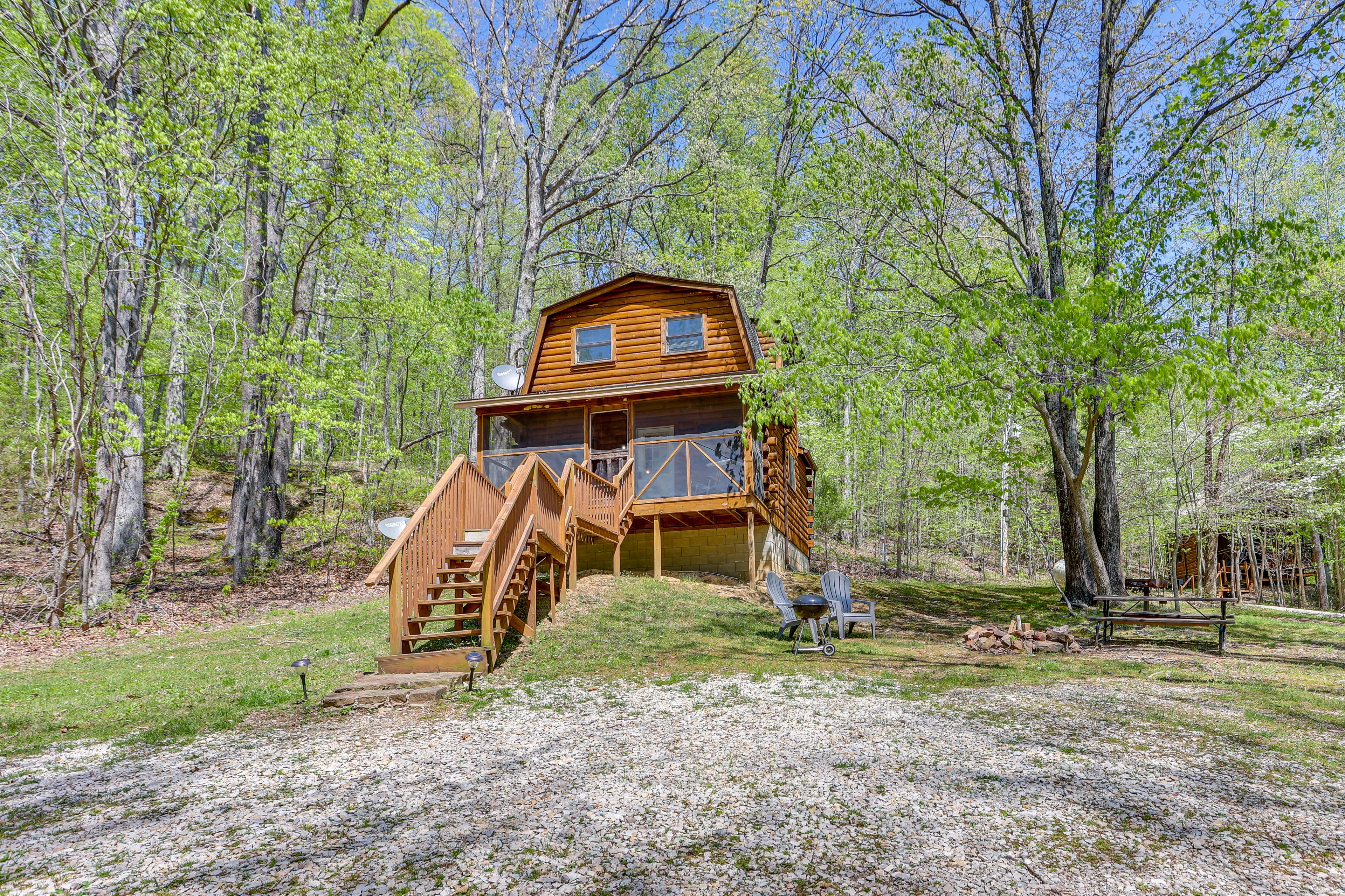 Cabin Exterior | Fire Pit (Wood Provided) | Charcoal Grill