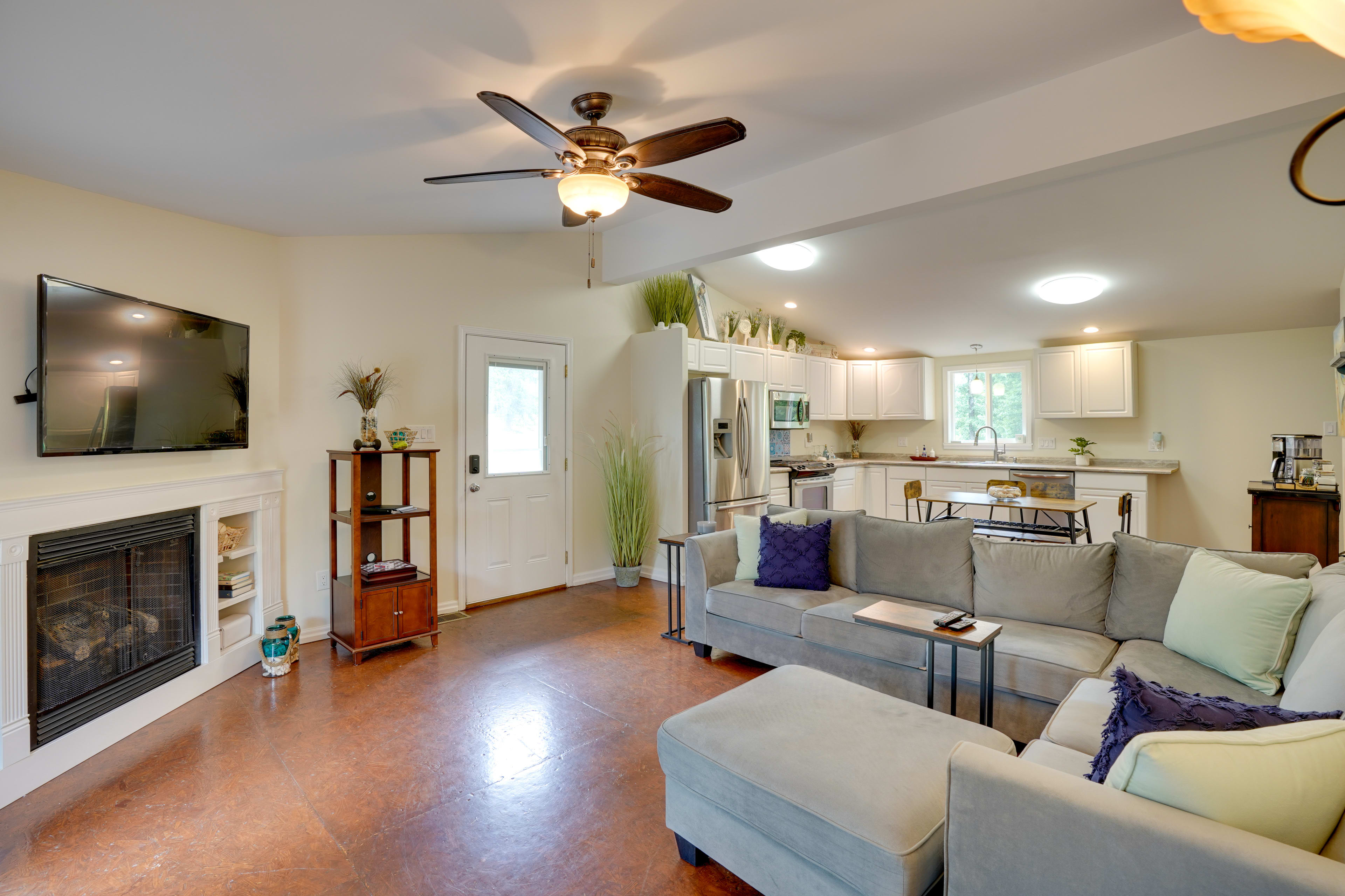 Living Room | Central Heating & A/C | In-Unit Laundry