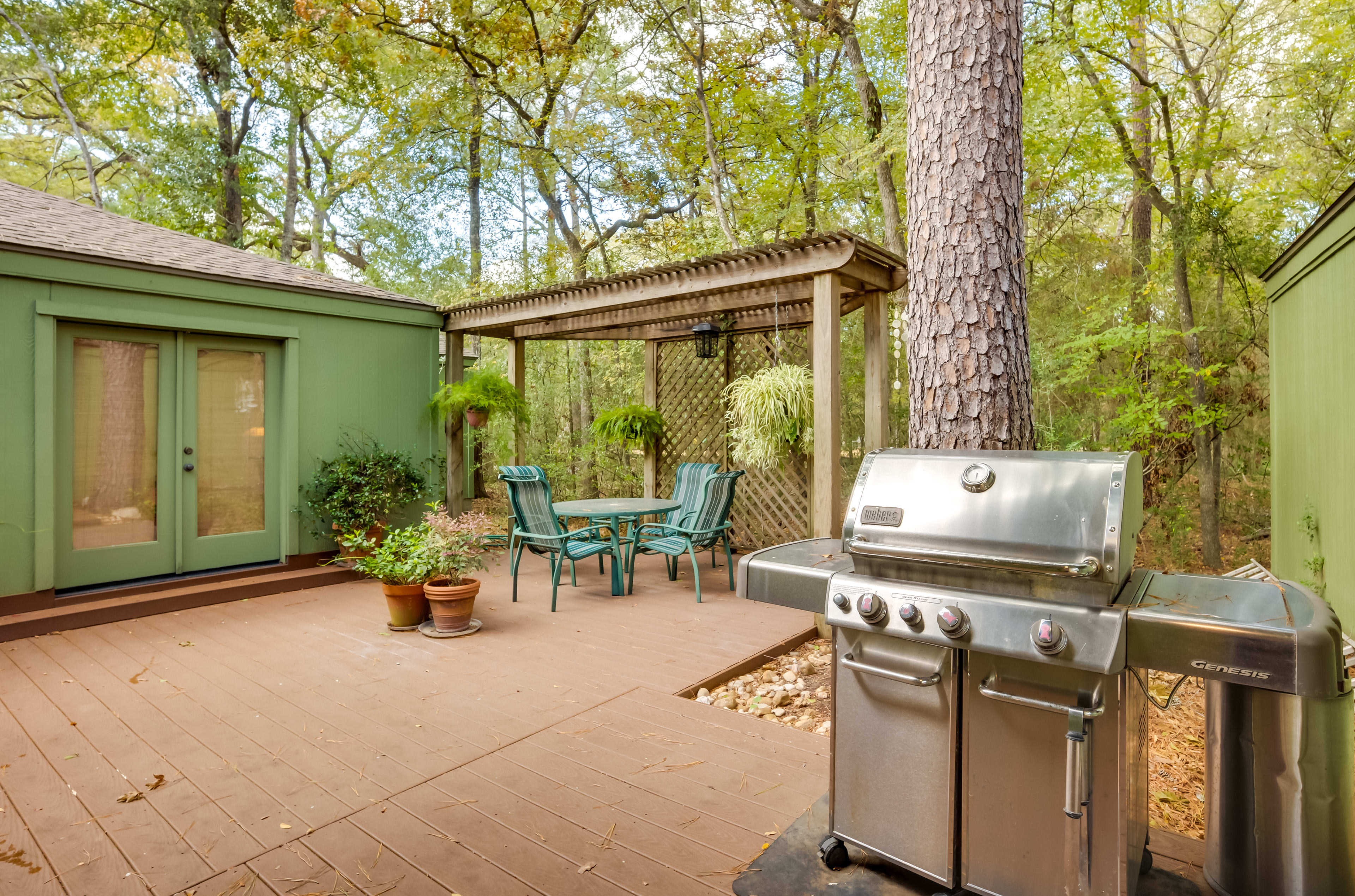 Deck | Pergola | Dining Area | Gas Grill | Forest Views