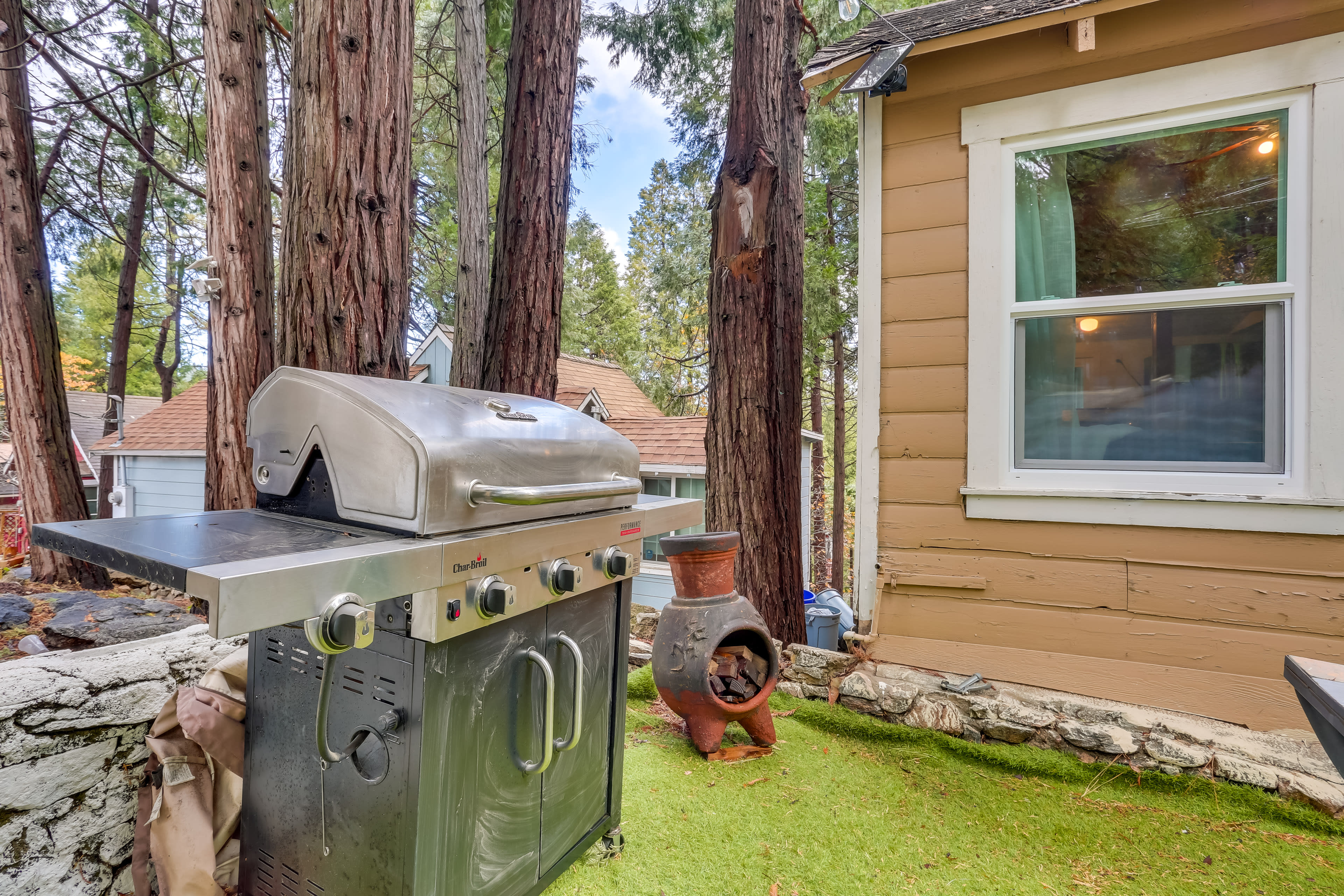 Patio Area | Card Table | Outdoor String Lights | Gas Grill