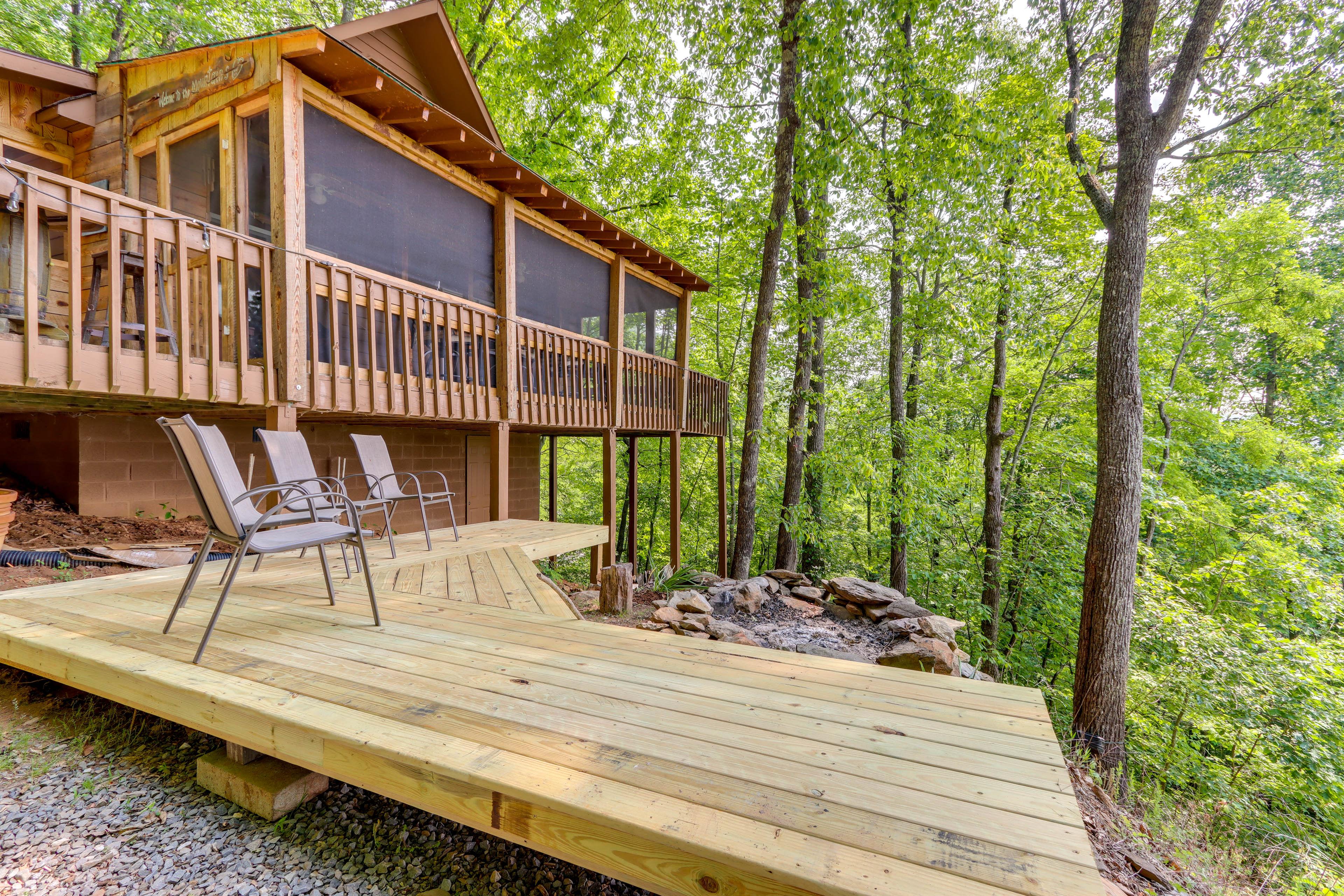 Cabin Exterior | Furnished Deck | Mountain Views