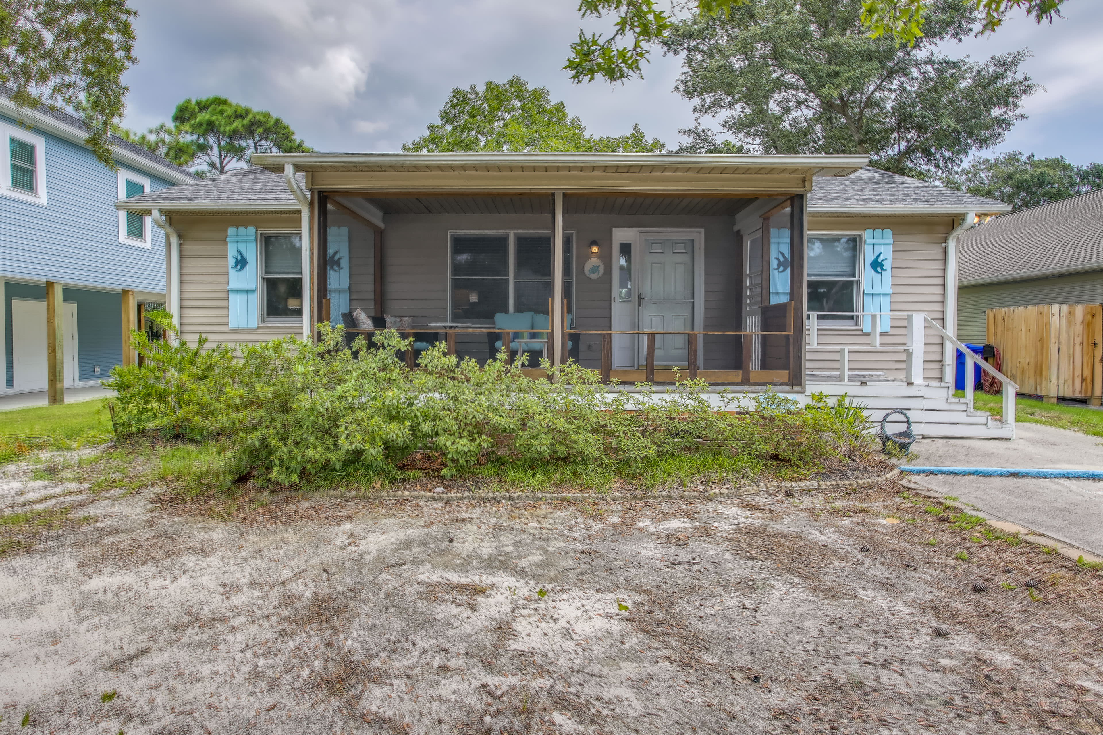 Oak Island Vacation Rental | 3BR | 2BA | Stairs Required | 1,190 Sq Ft