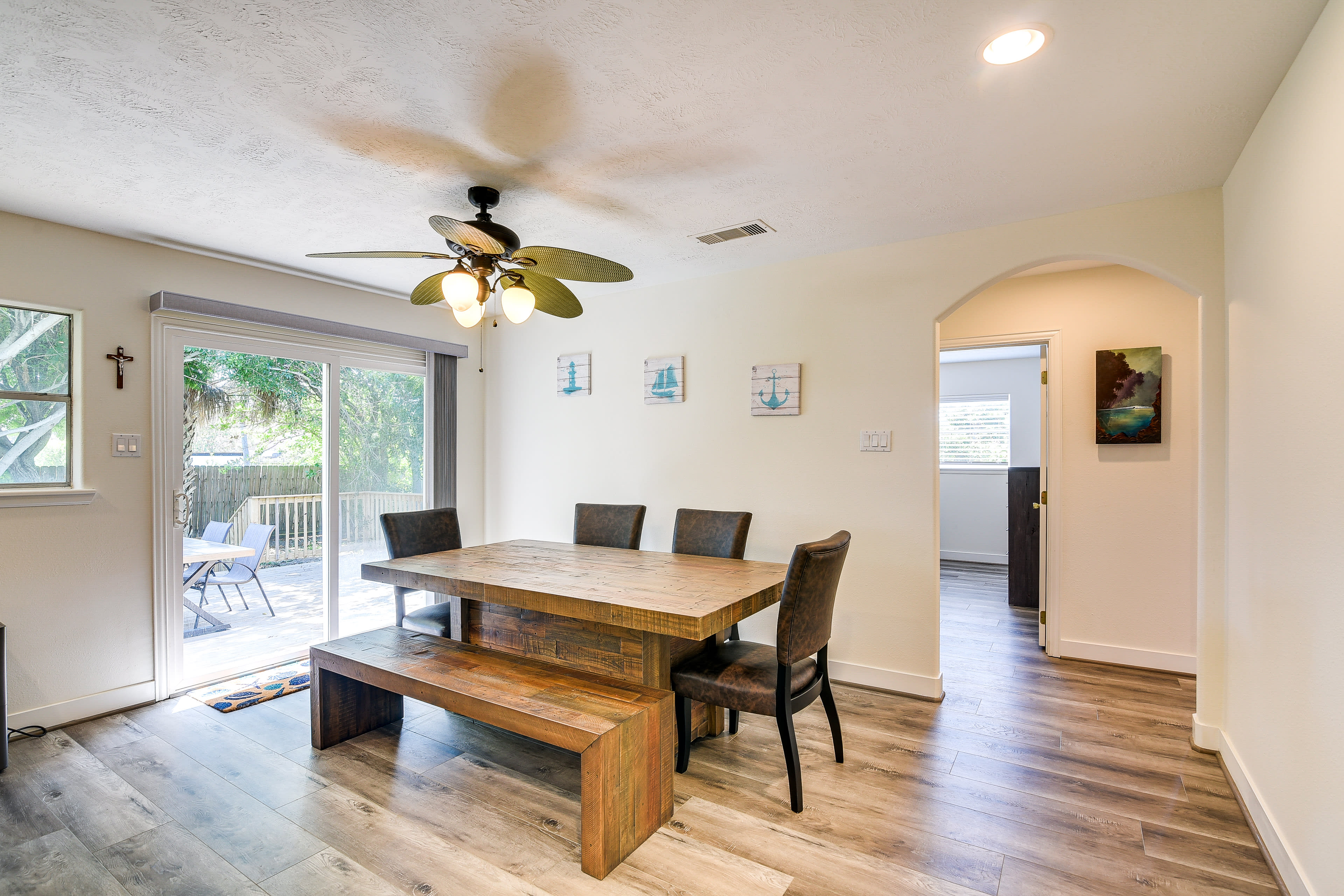 Dining Area | Dishware/Flatware Provided | Access to Deck