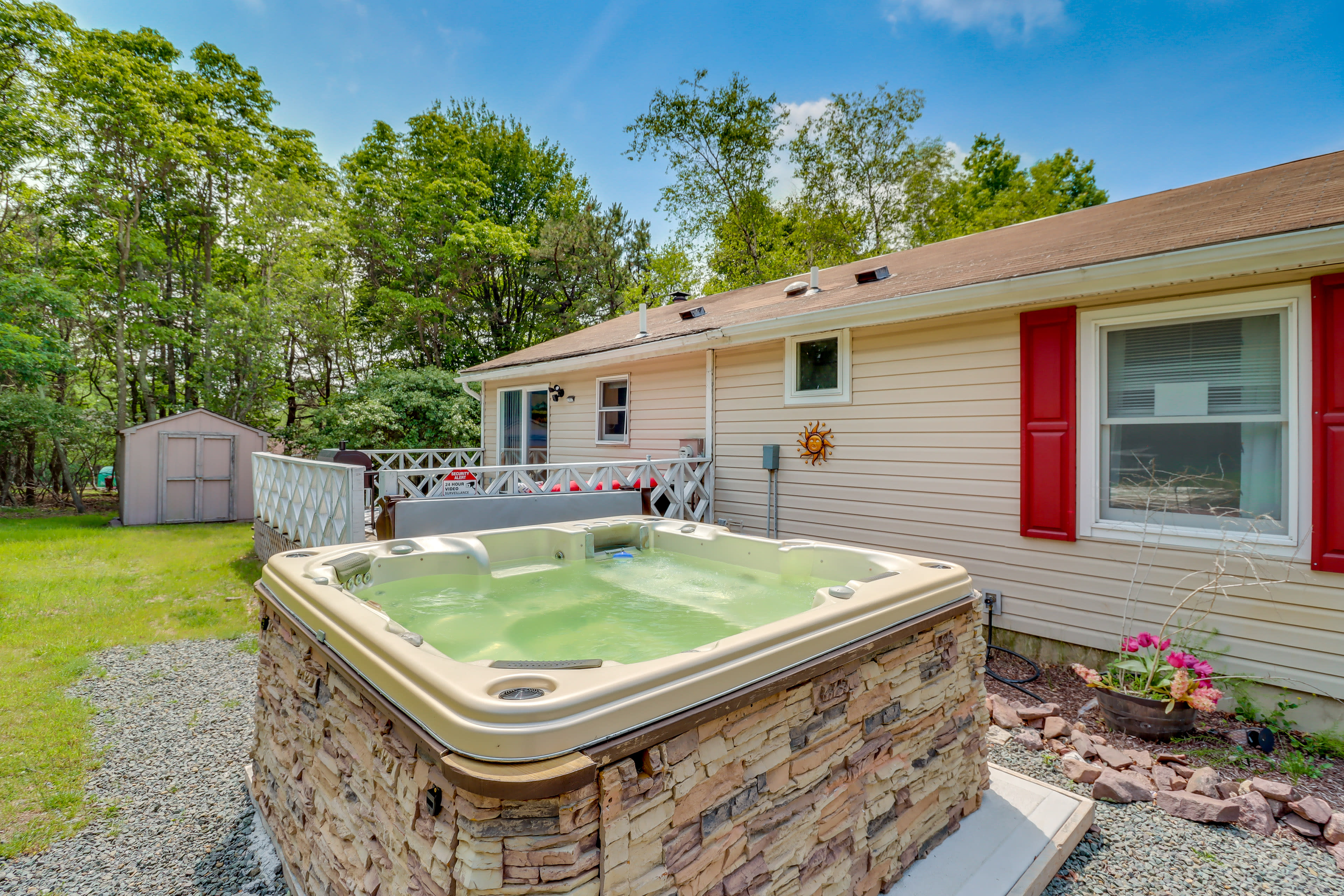 Outdoor Entertainment Area | Private Hot Tub | Single-Story Cottage
