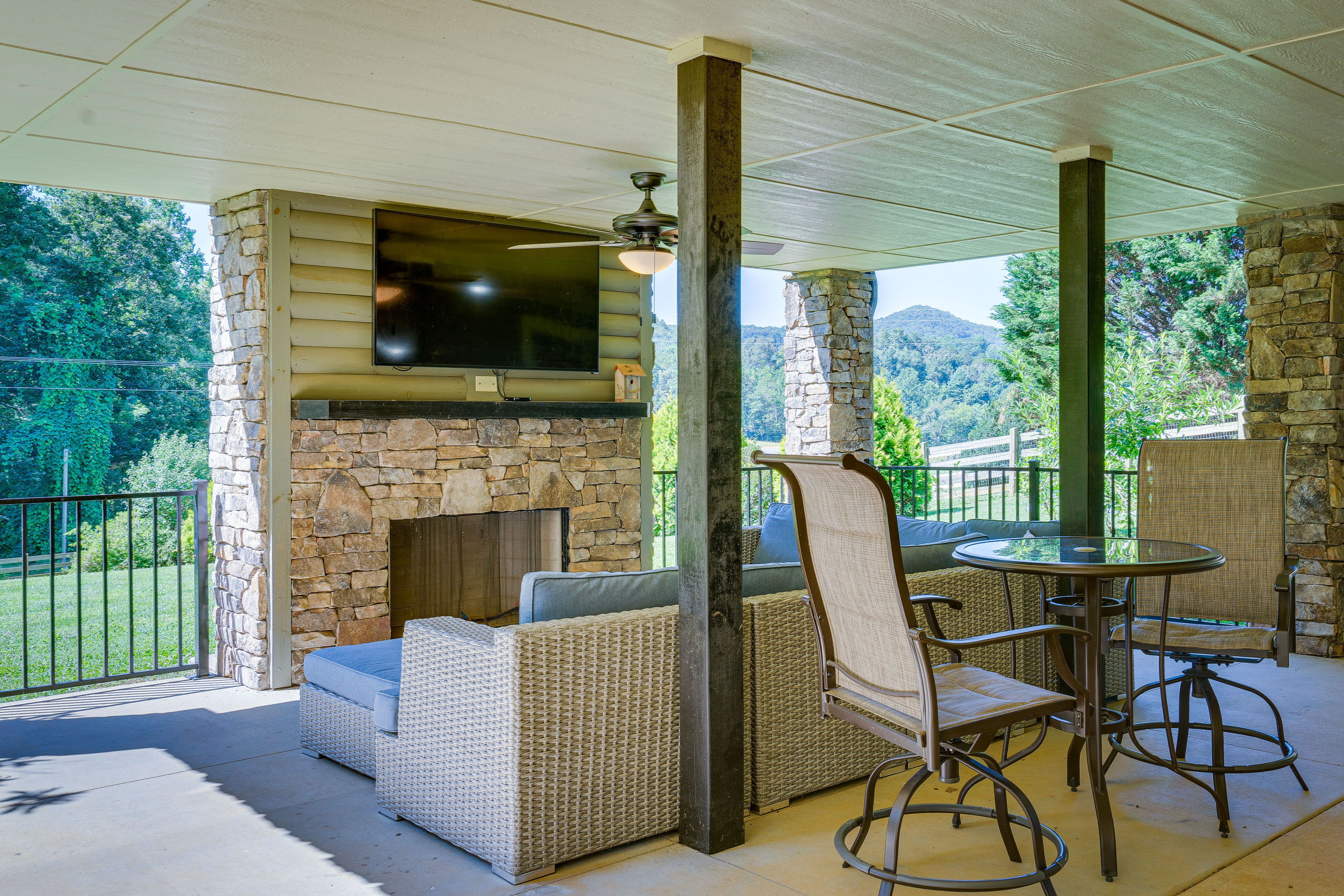 Covered Patio | Outdoor Fireplace | Lounge Seating