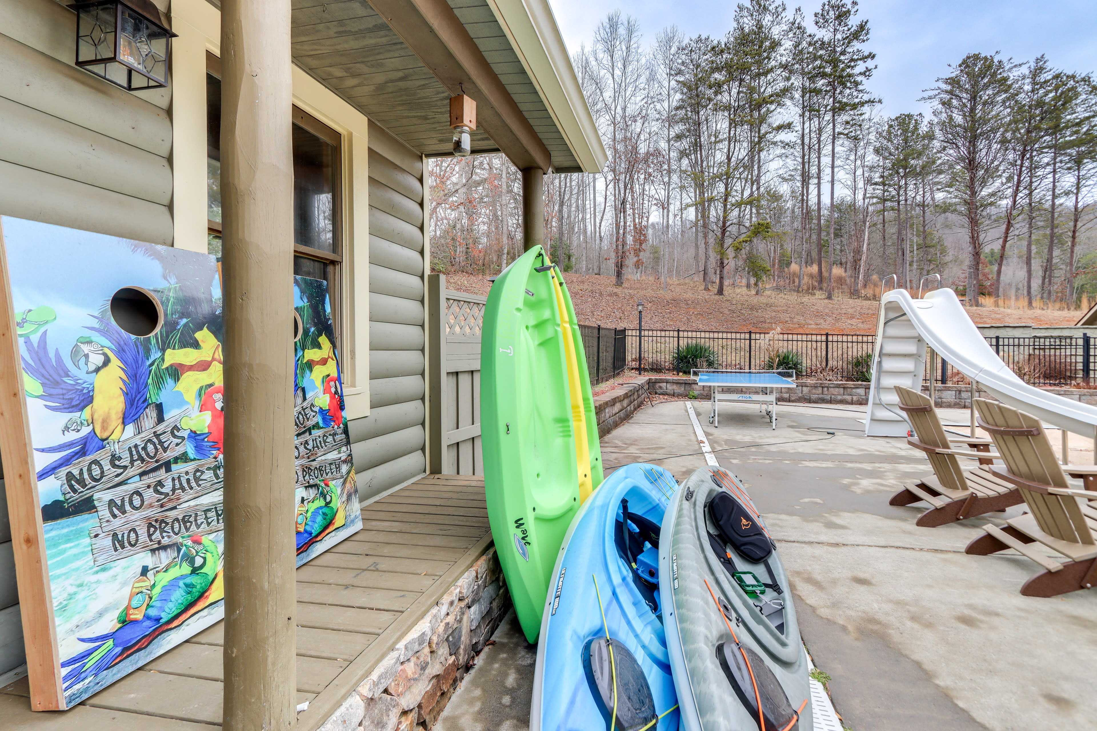 Exterior | Cornhole | Kayaks