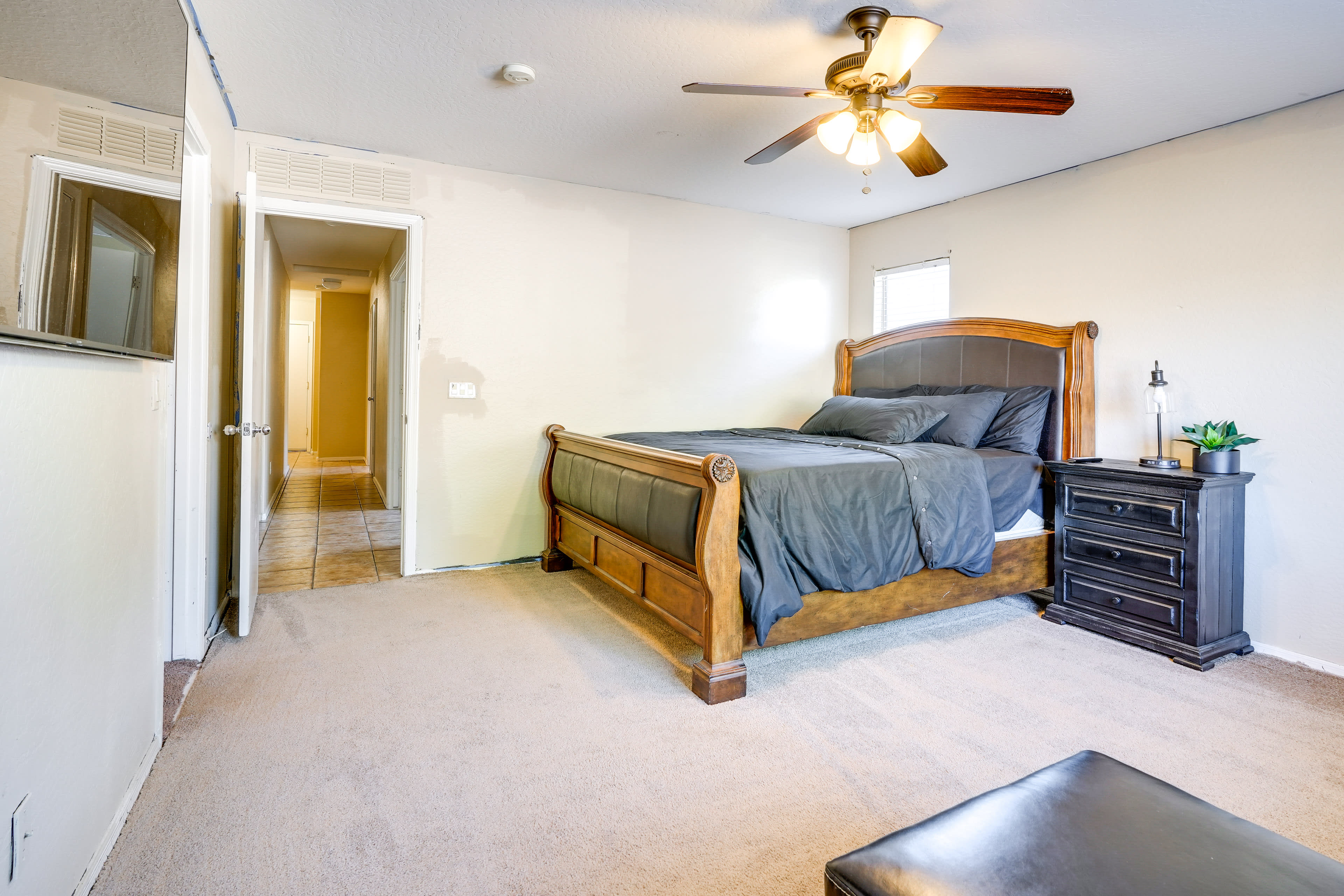 Bedroom 1 | California King Bed | Smart TV | Linens Provided | Walk-In Closet