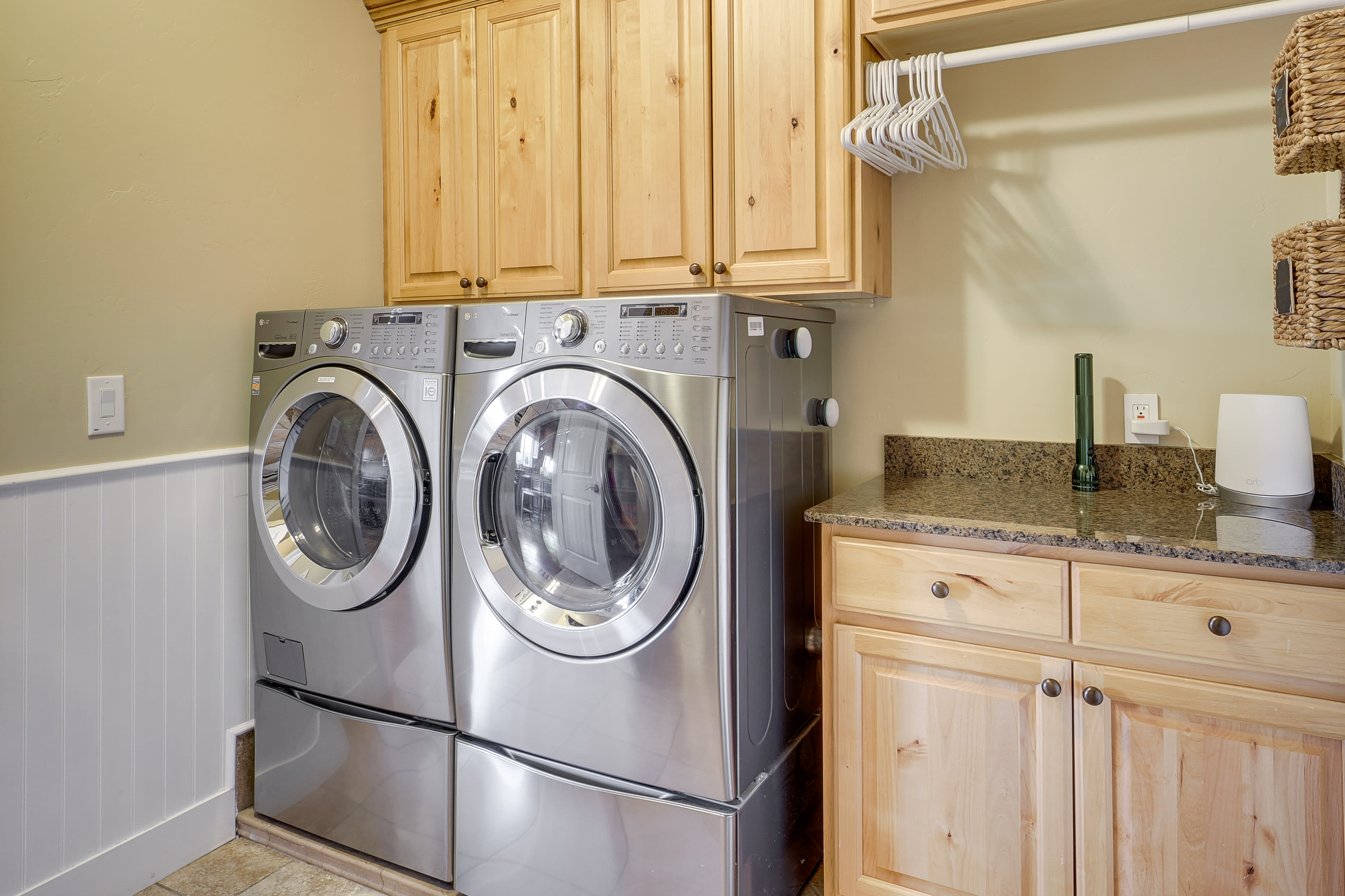 Laundry Room | Washer/Dryer | Hangers | Iron/Board | Trash Bags/Paper Towels