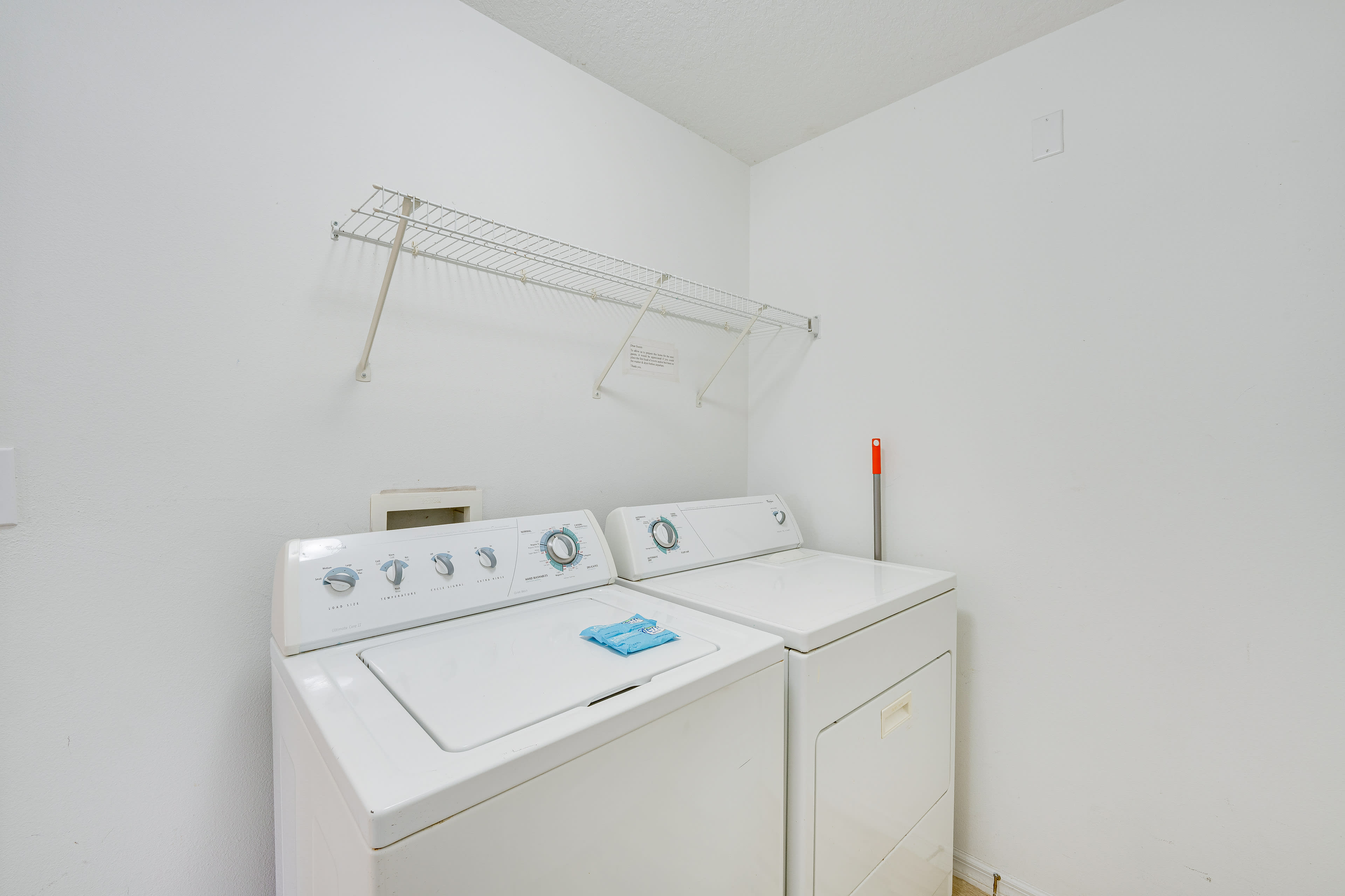 Laundry Area | Washer/Dryer | Hangers | Iron/Board | Trash Bags/Paper Towels