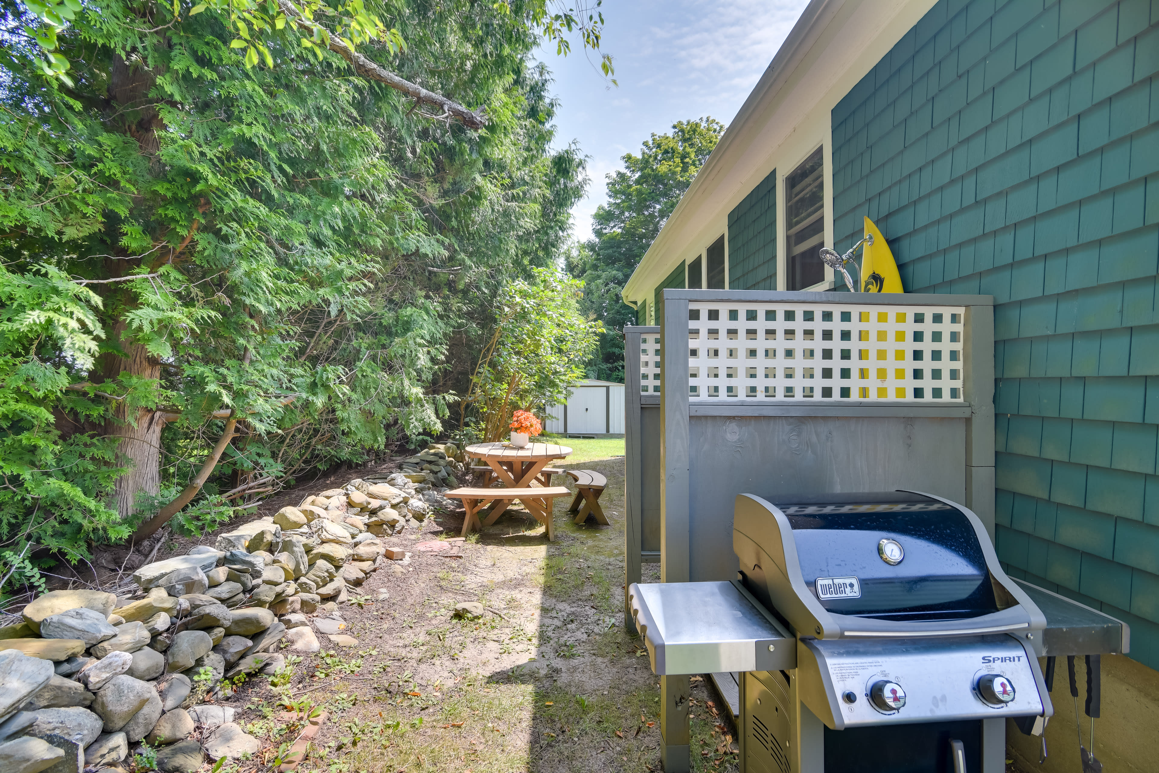 Outdoor Shower | Gas Grill | Dining Area | Private Yard