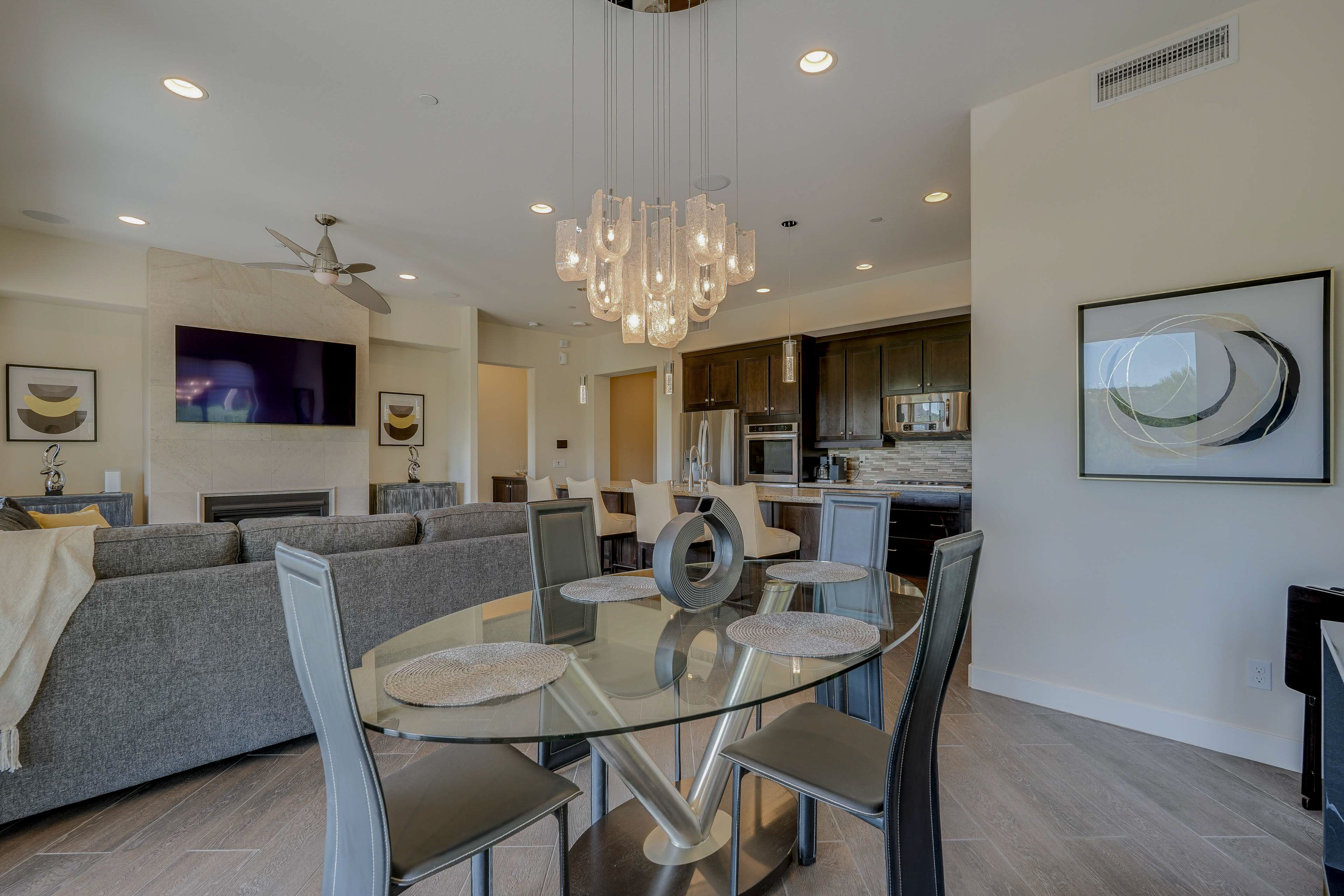 Dining Area | Dishware/Flatware Provided | Modern Lighting