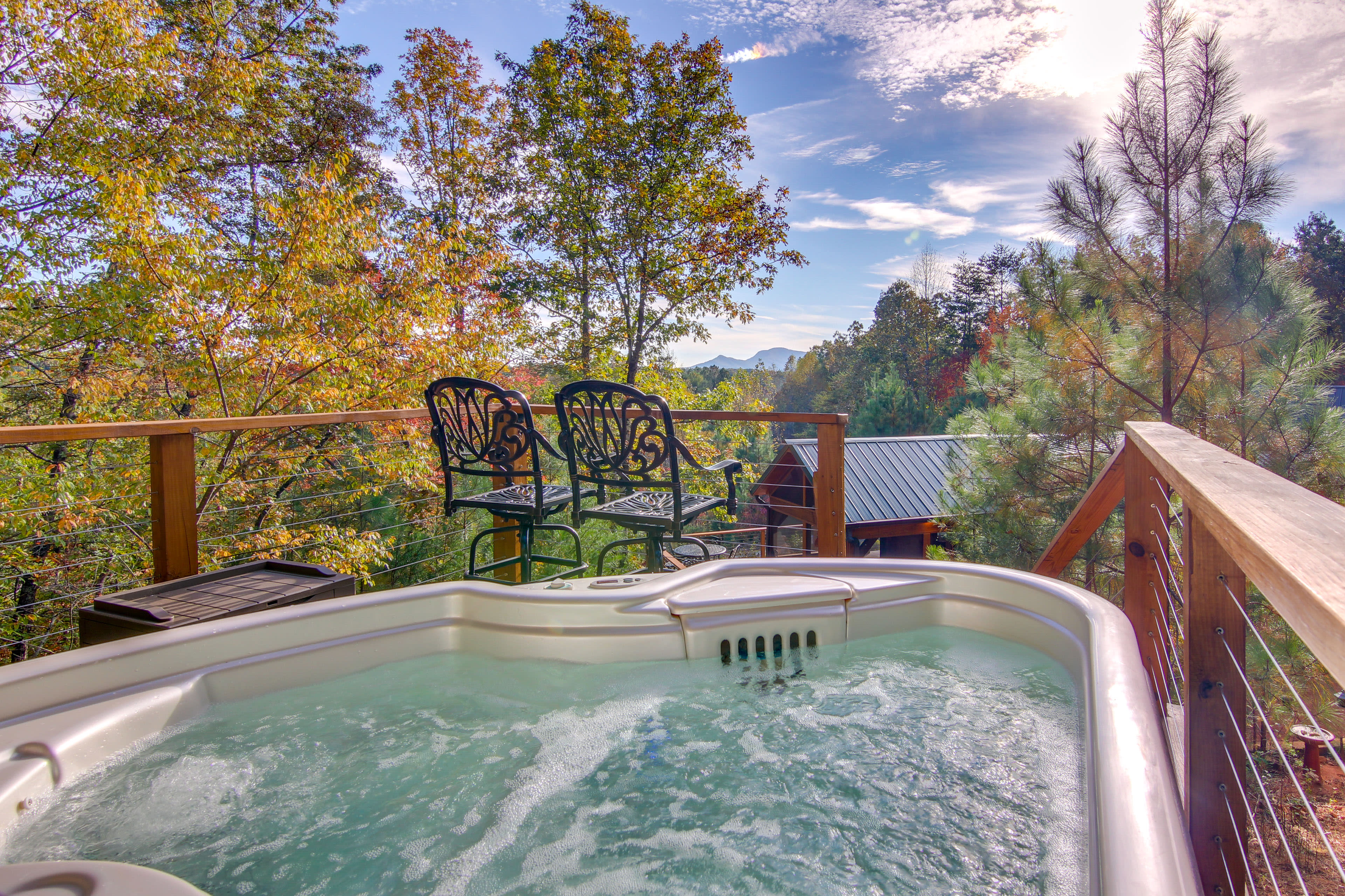 Viewing Deck | Private Hot Tub | Mountain Views