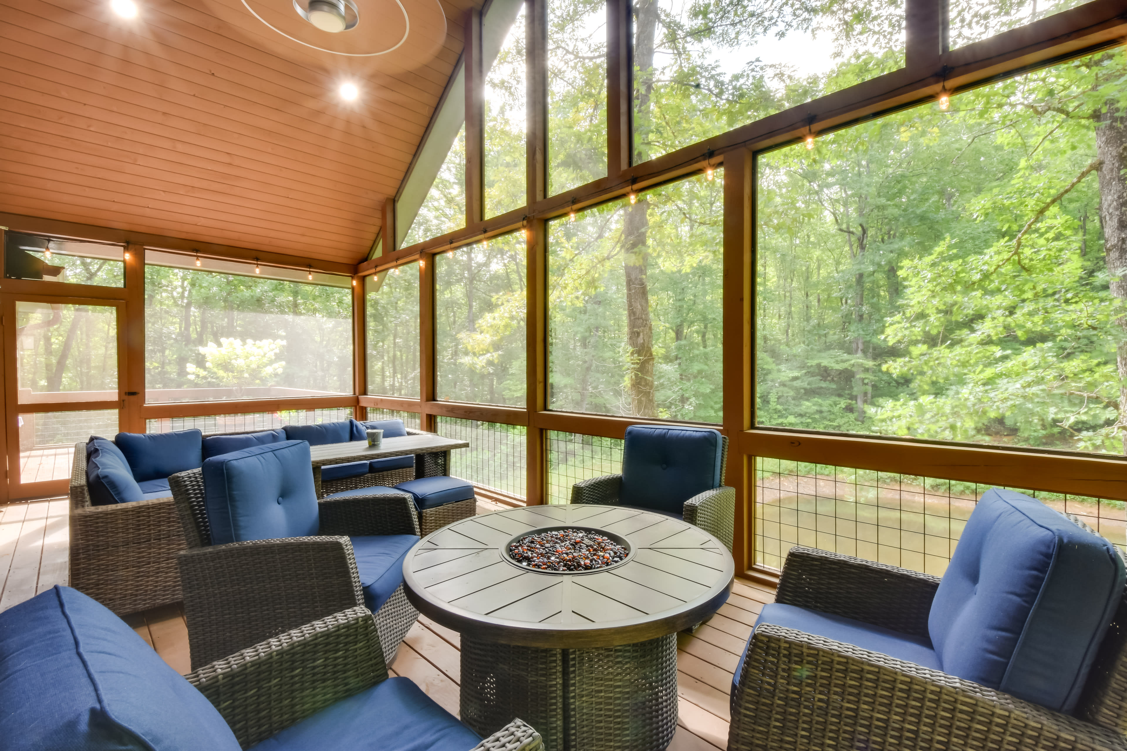 Screened Porch | Gas Fire Pit | Mountain & Pond Views