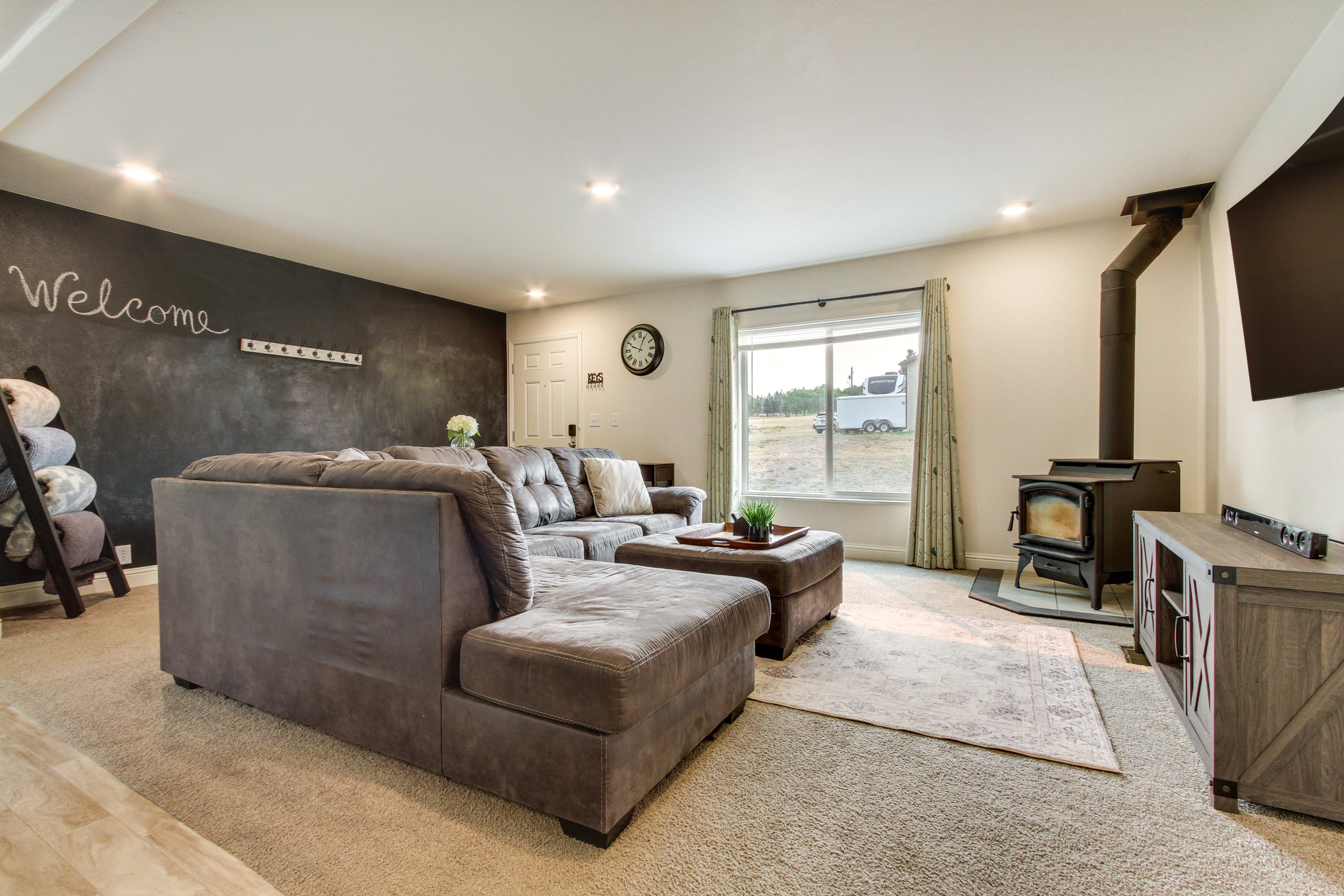 Living Room | Smart TV | Wood-Burning Stove