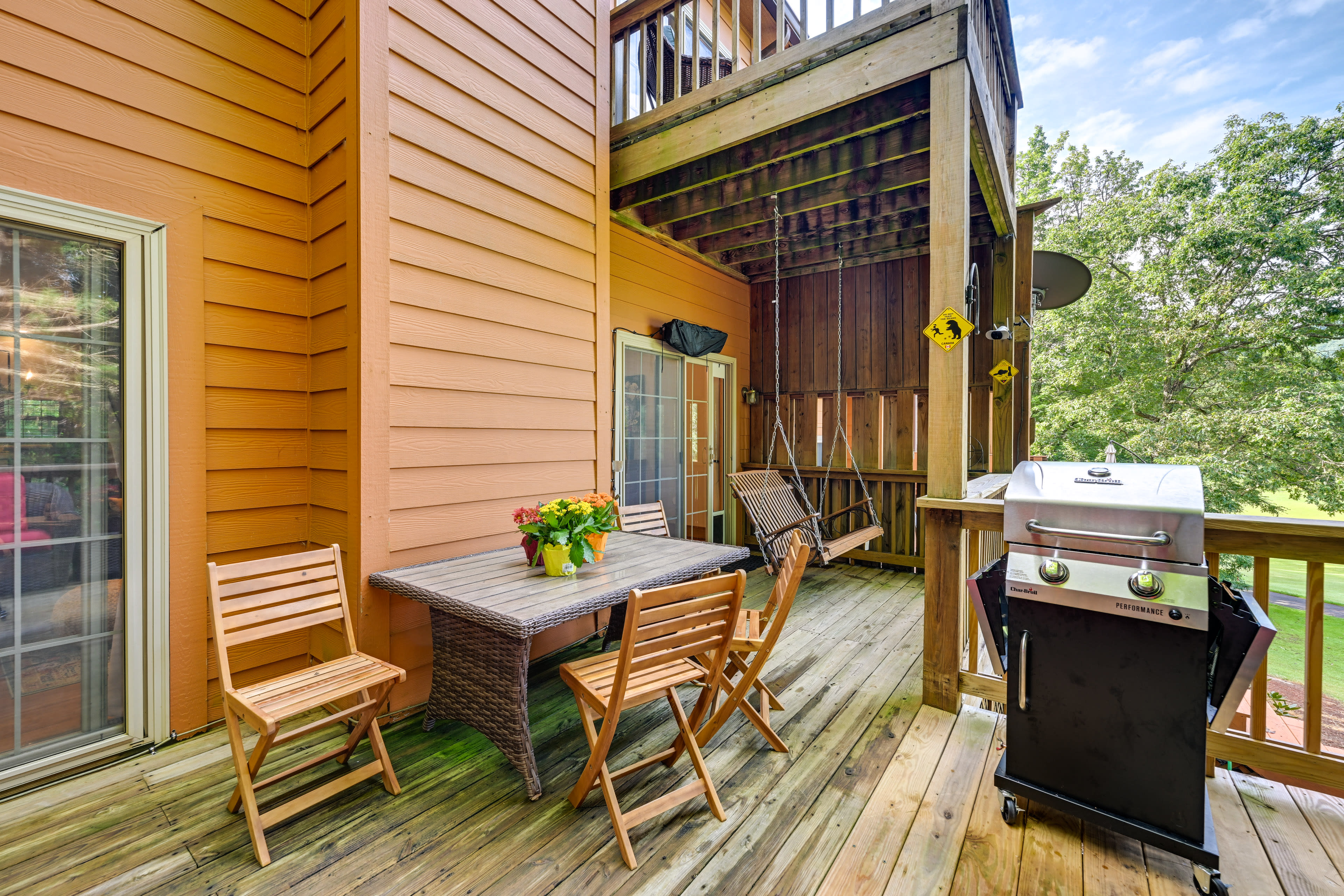 Deck | Outdoor Dining | Gas Grill | Porch Swing | Golf Course Views