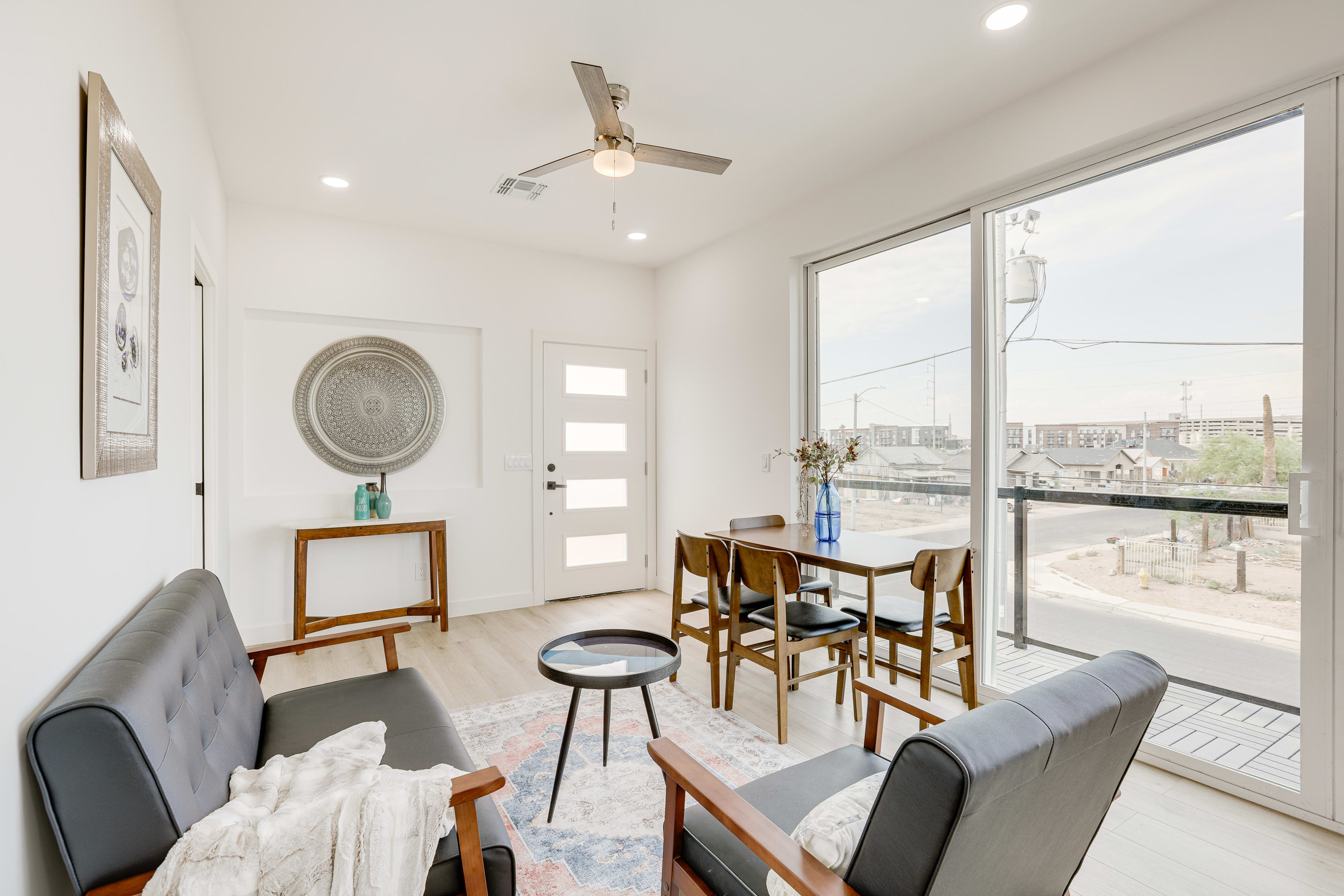 Living Room | Central A/C | Ample Natural Light | Private Balcony