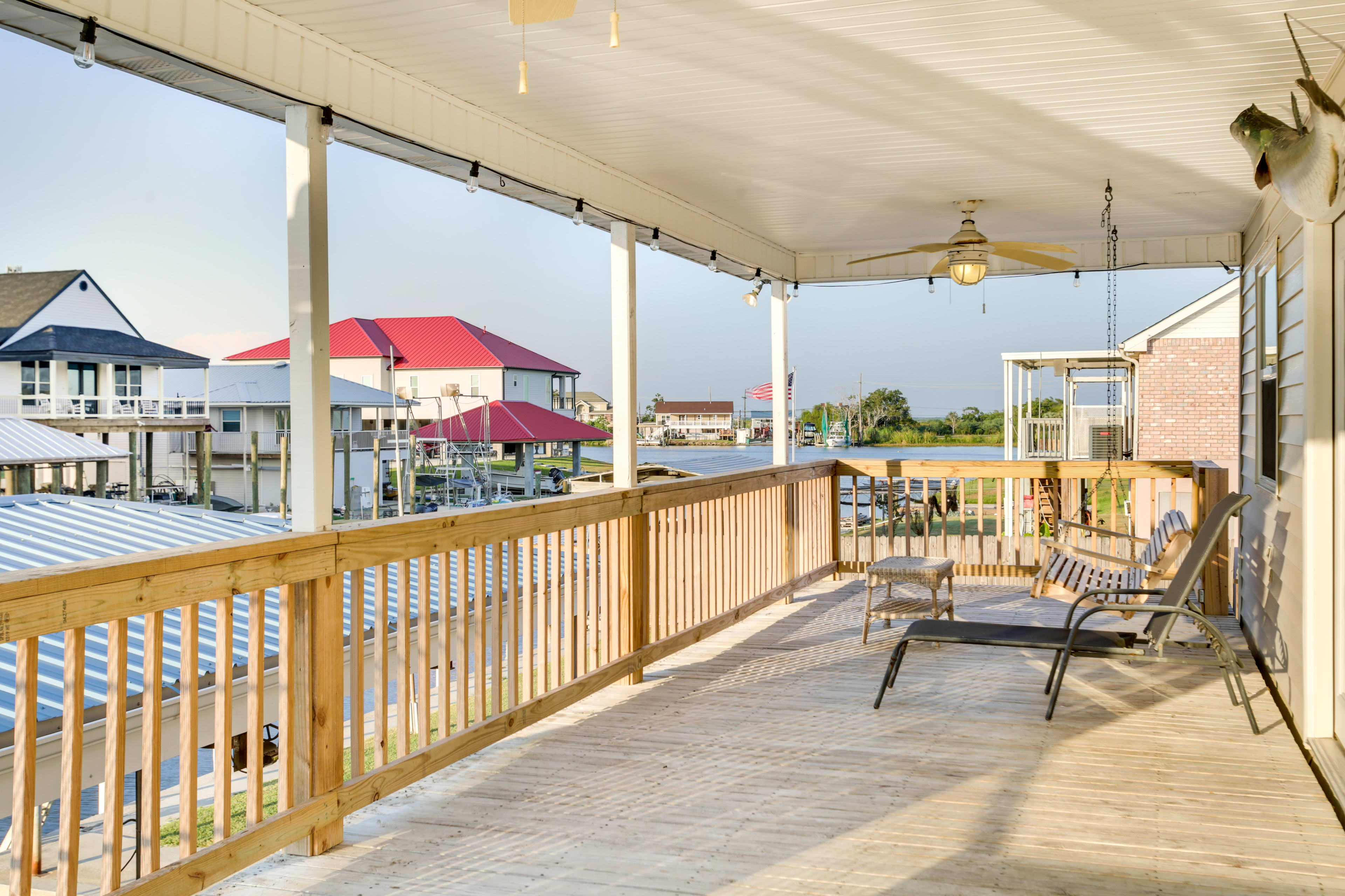 Deck | Bistro Lighting | Bench Swing