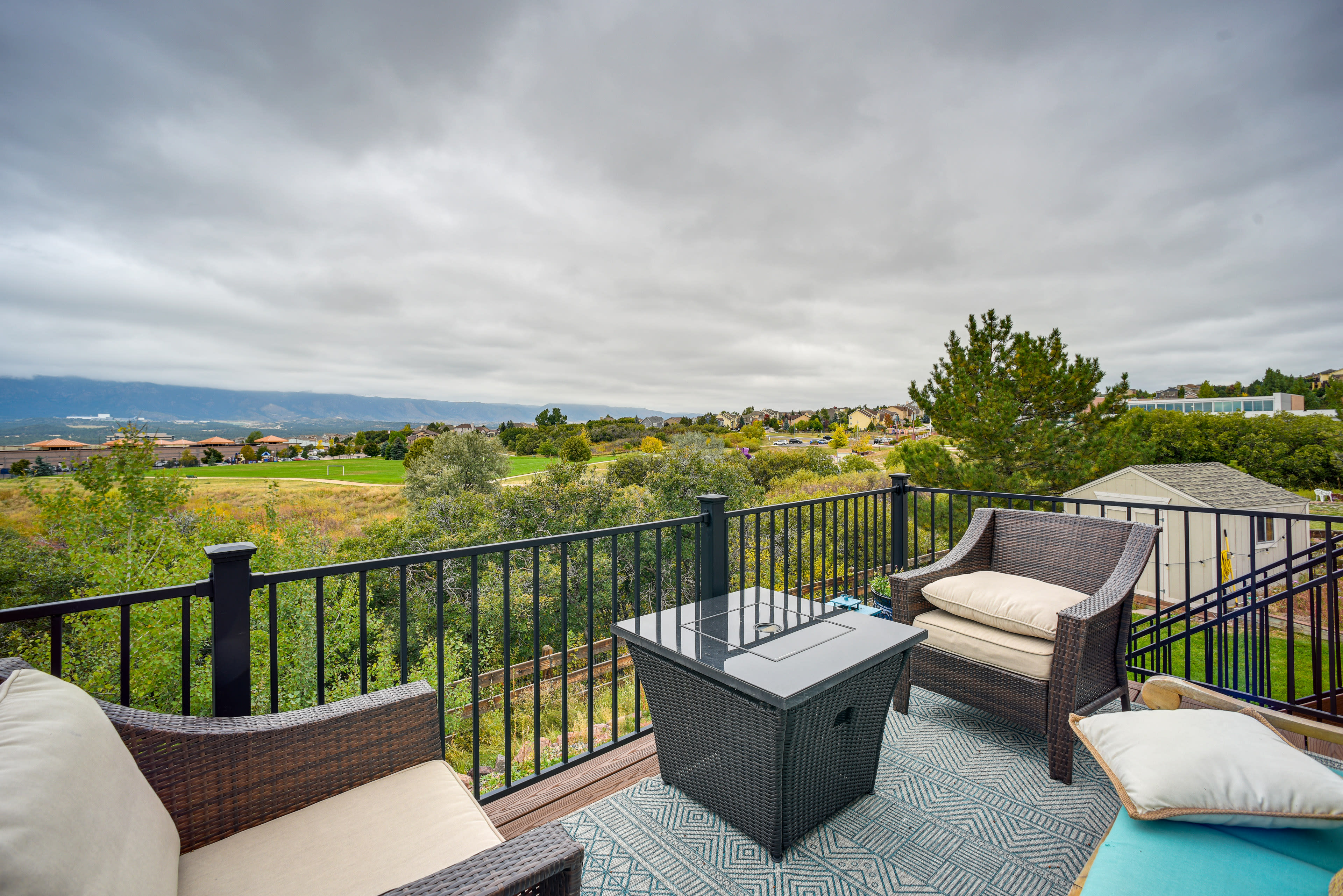 Upper Deck | Fire Pit | Outdoor Dining Area | Mountain Views