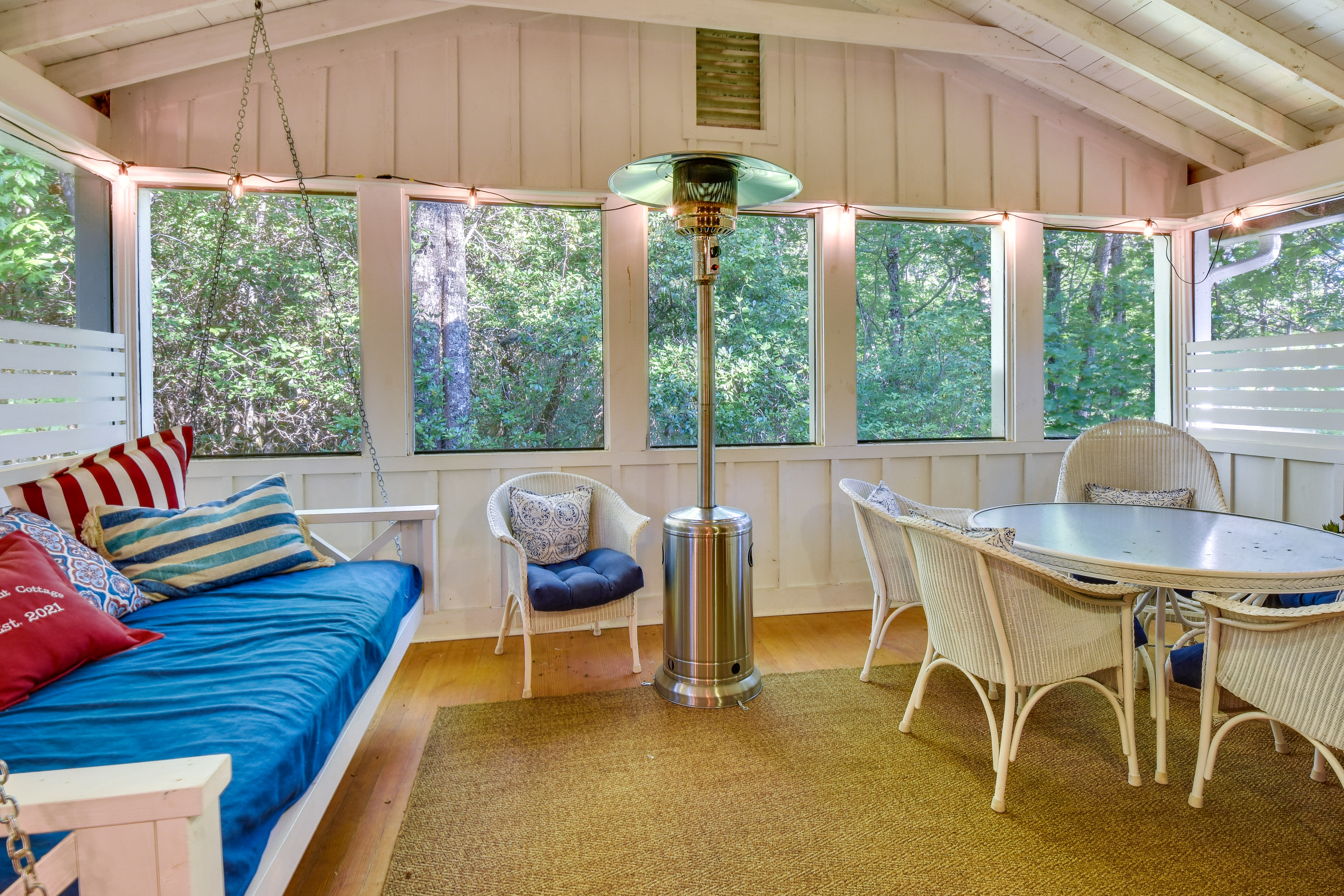 Screened-In Porch | Space Heater | Porch Swing