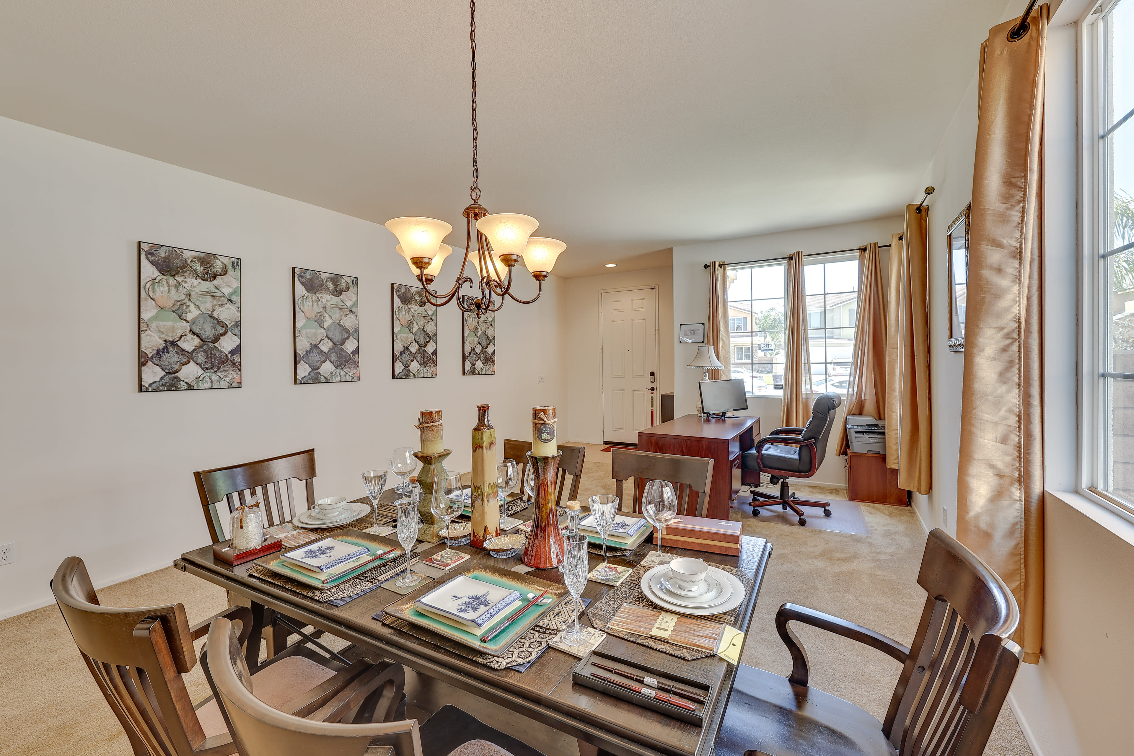 Dining Room | 1st Floor | Dishware + Flatware | Dedicated Workspace