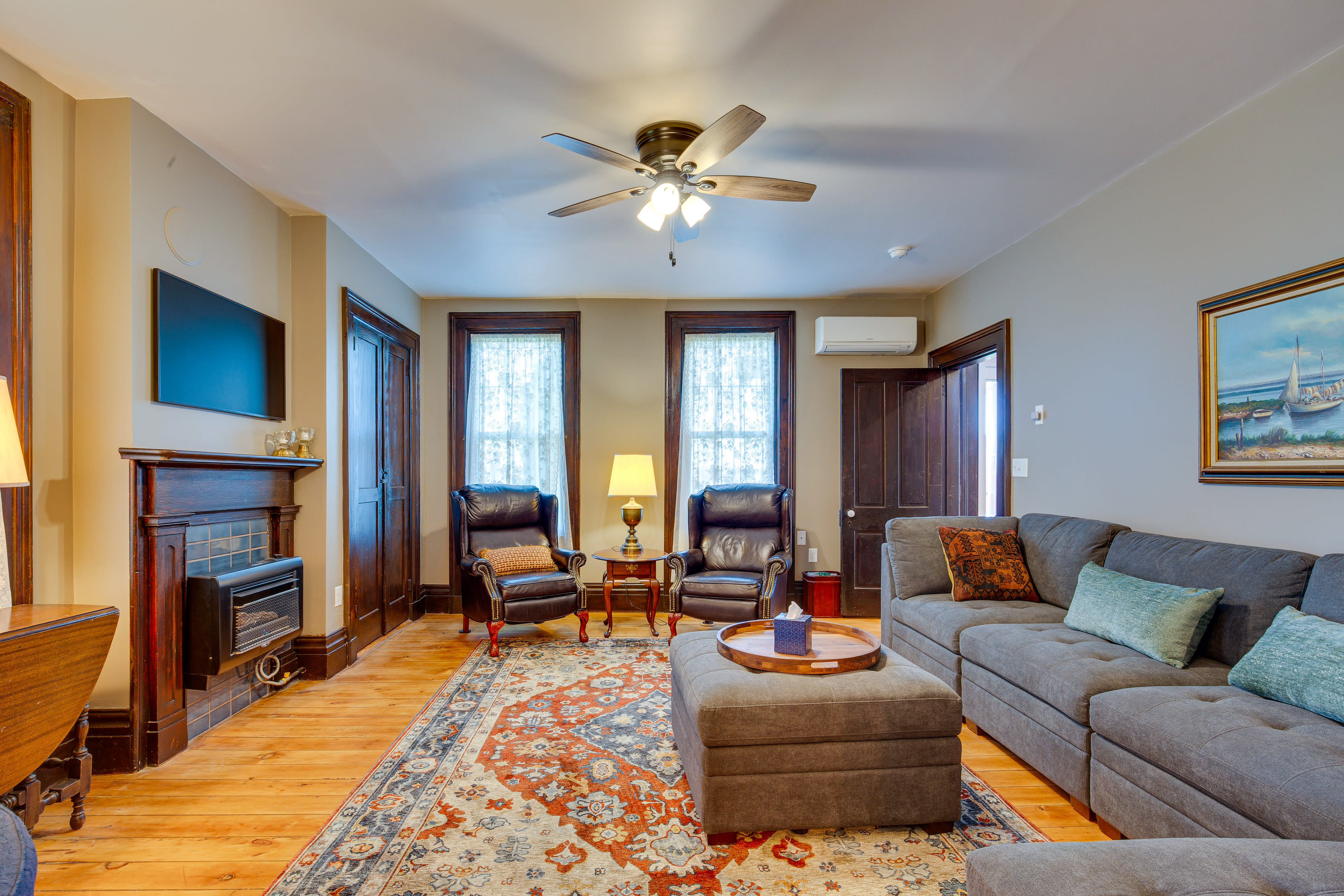 Living Room | Central Heating & A/C | In-Unit Laundry | 5 Mi to Downtown