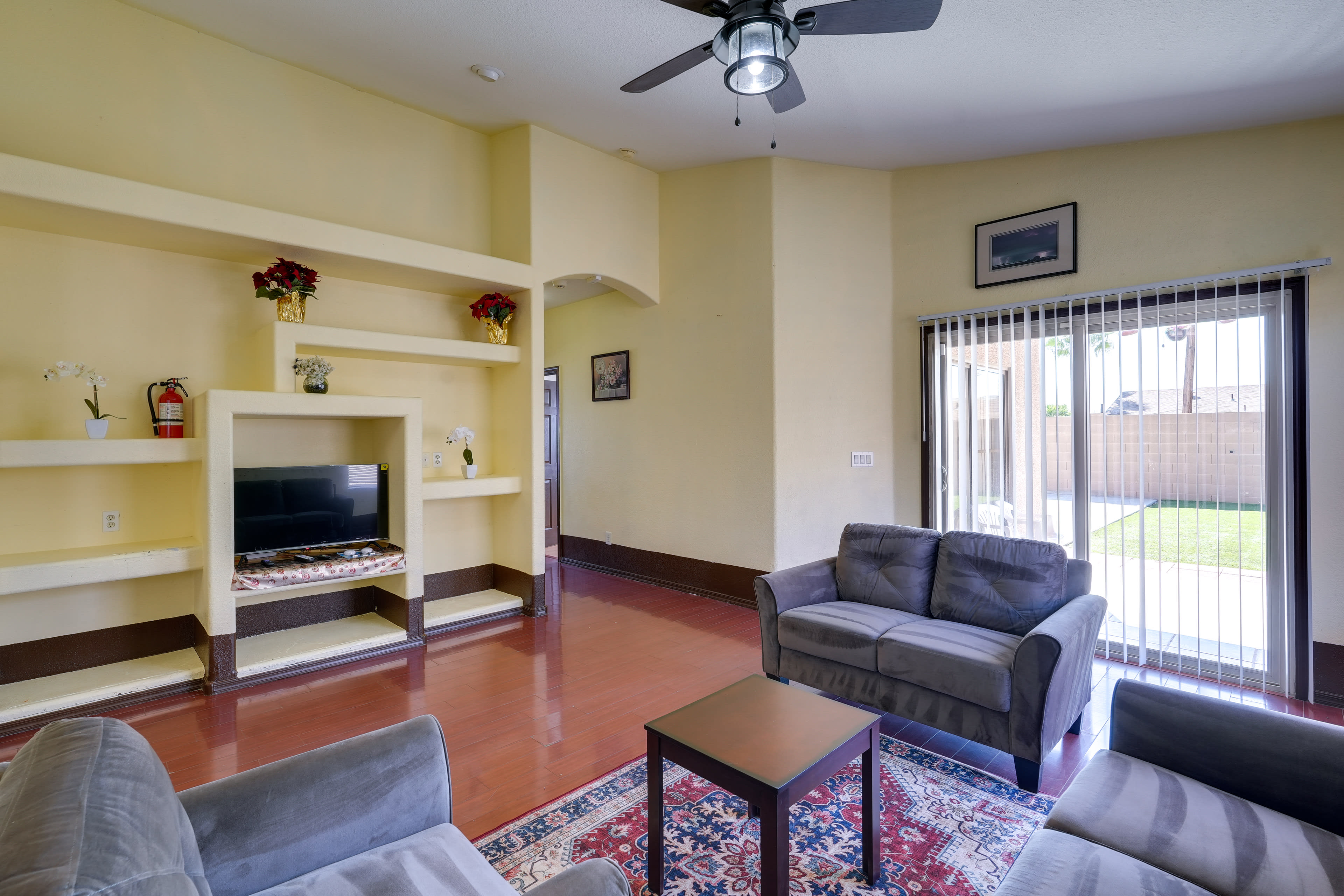 Living Room | Smart TV | Backyard Access