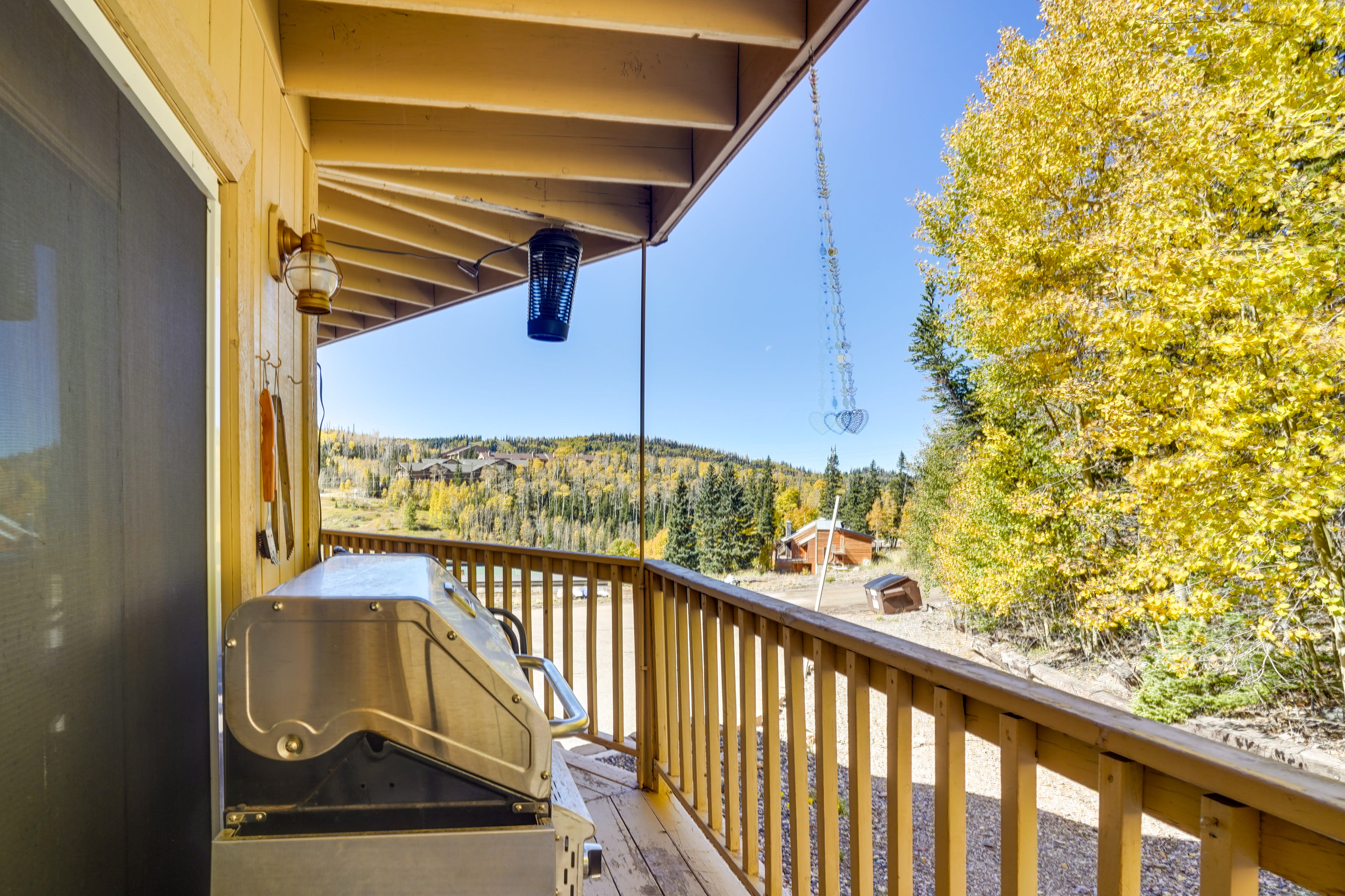 Balcony | Gas Grill (Propane Provided) | Seating | Mountain Views