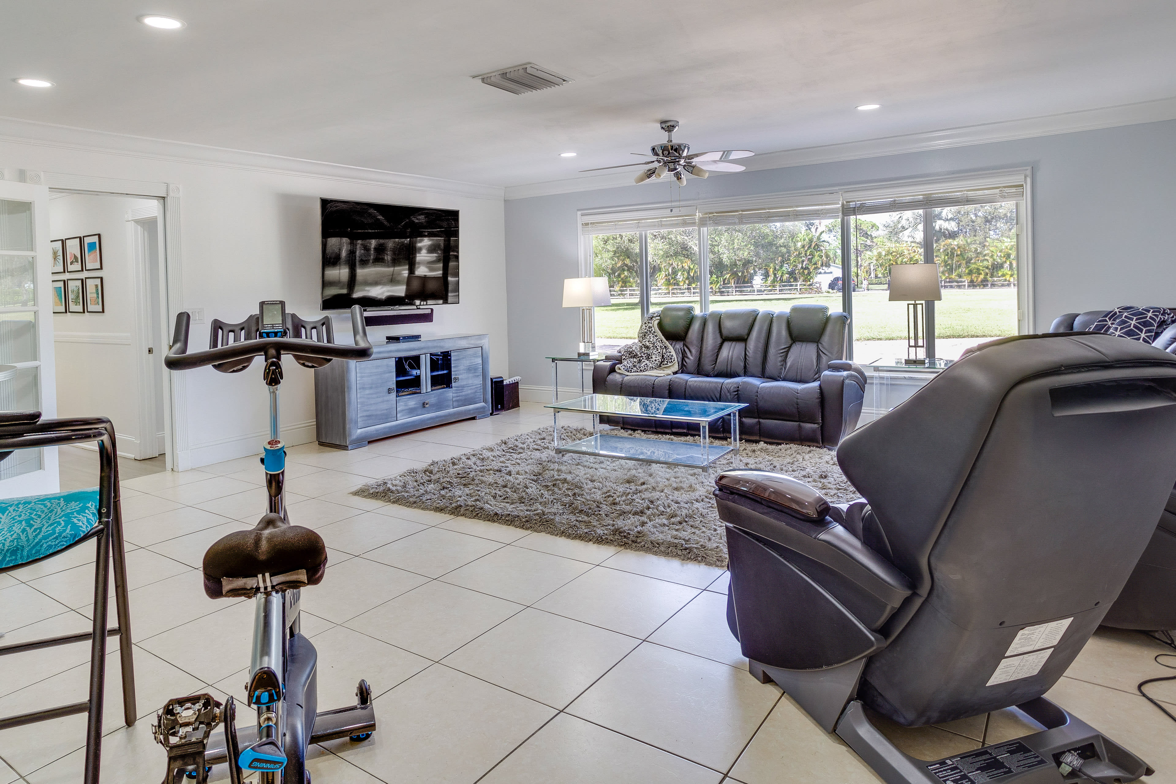 Living Room | Main Floor | Exercise Equipment | Ceiling Fans