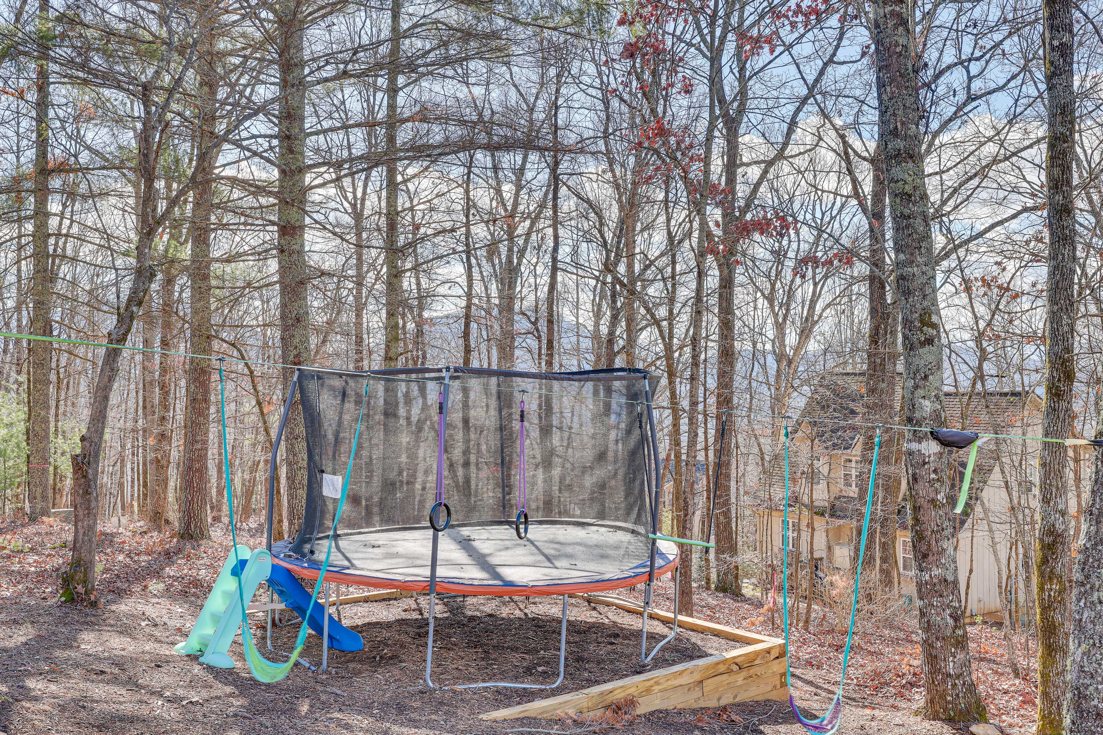 Trampoline & Children's Swing Set