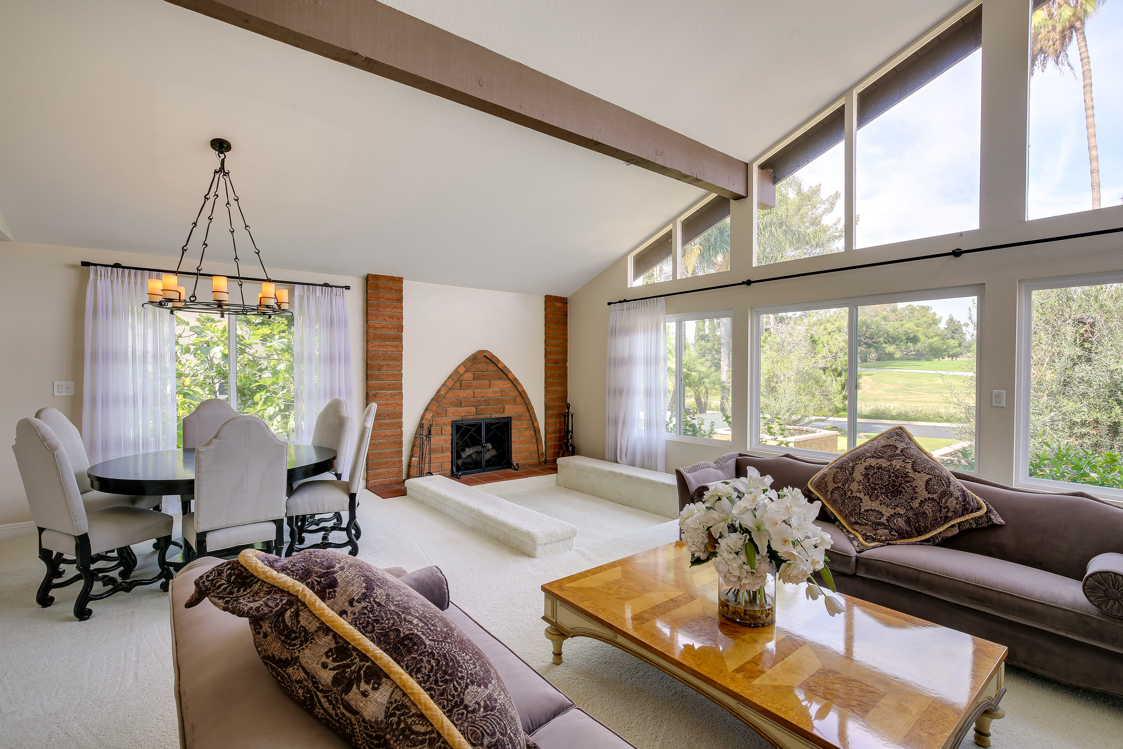 Living Area | Gas Fireplace | Dining Area | Dishware/Flatware