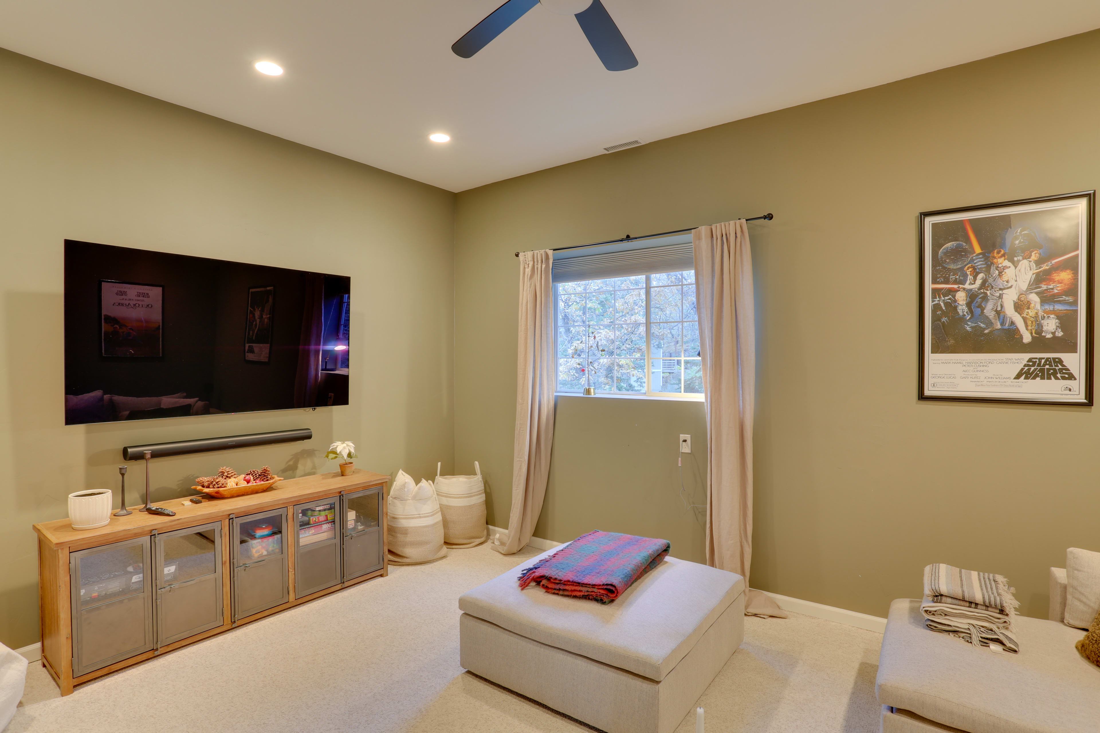 Bedroom 3 (TV Room) | Queen Sleeper Sofa | Home Theater System | Board Games