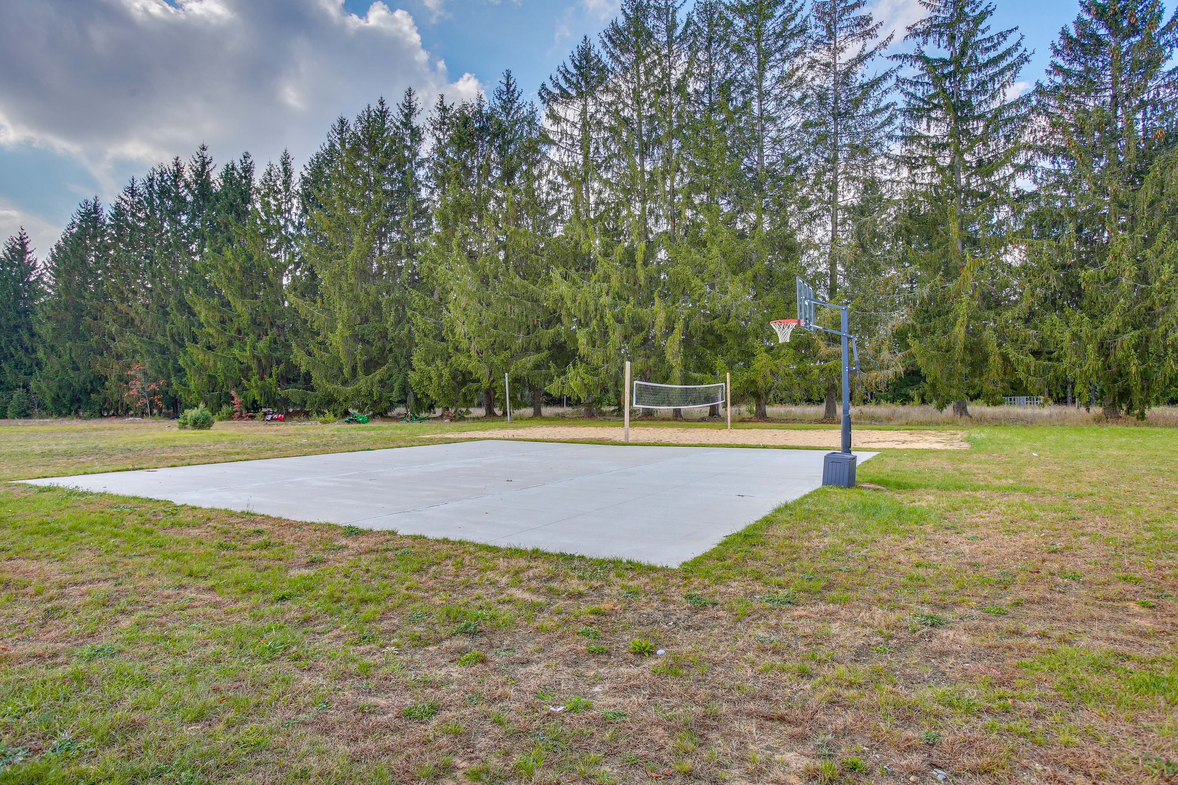 Shared Basketball Court & Volleyball Area