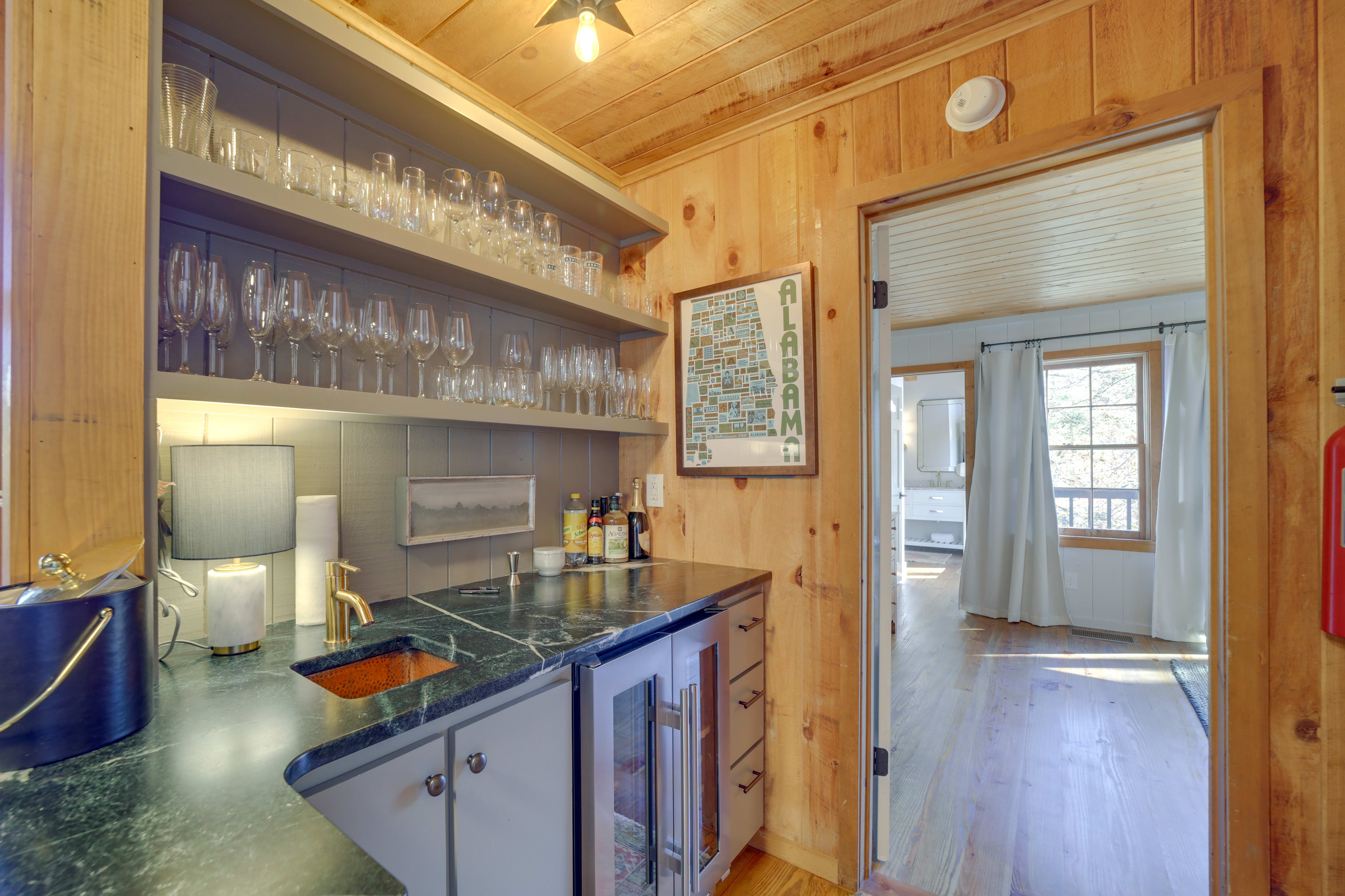 Bar Area | Wine Refrigerator | Glassware