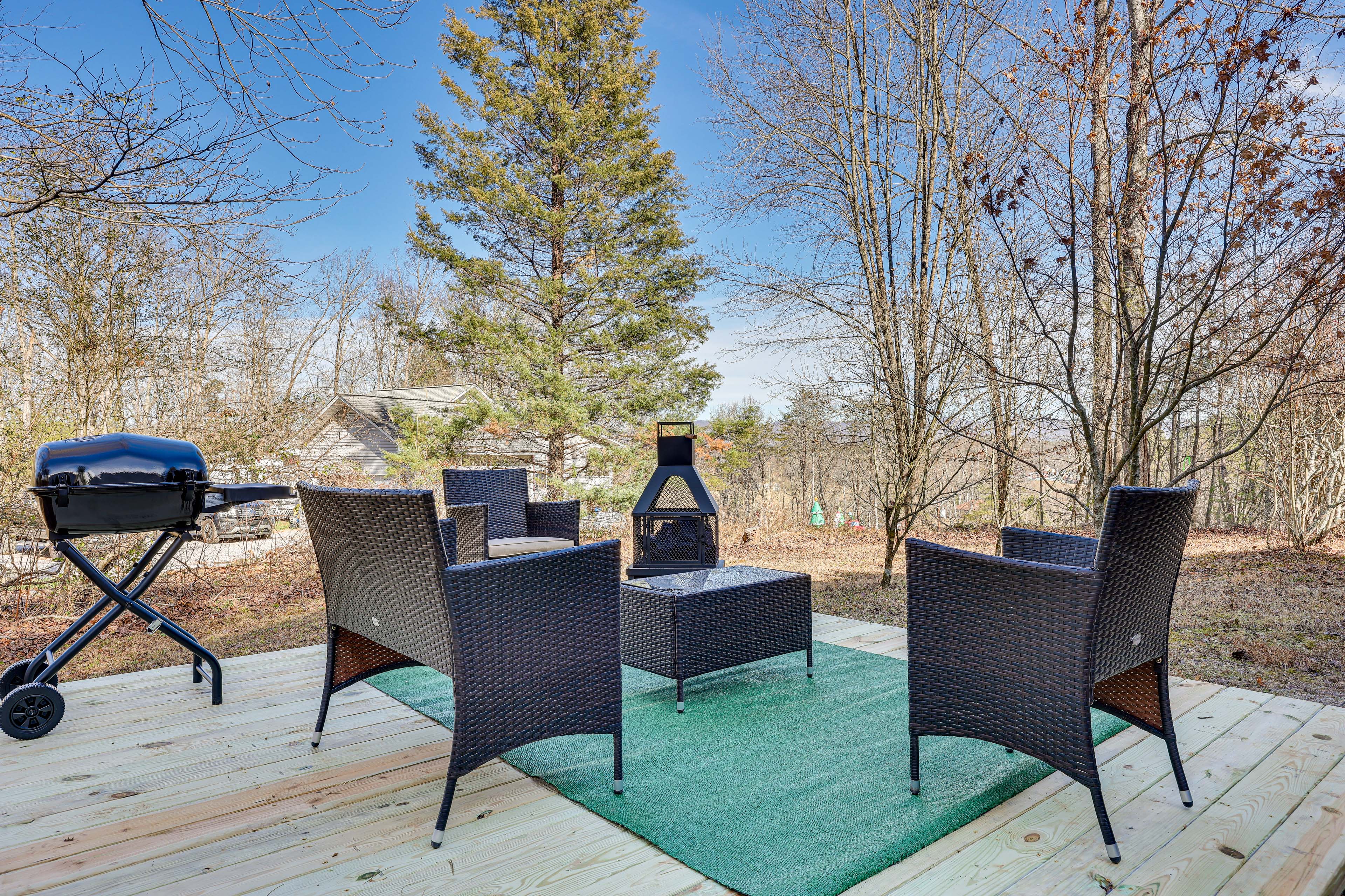 Backyard | Patio | Grill | Fire Pit | Seating | Forested & Mountain Views