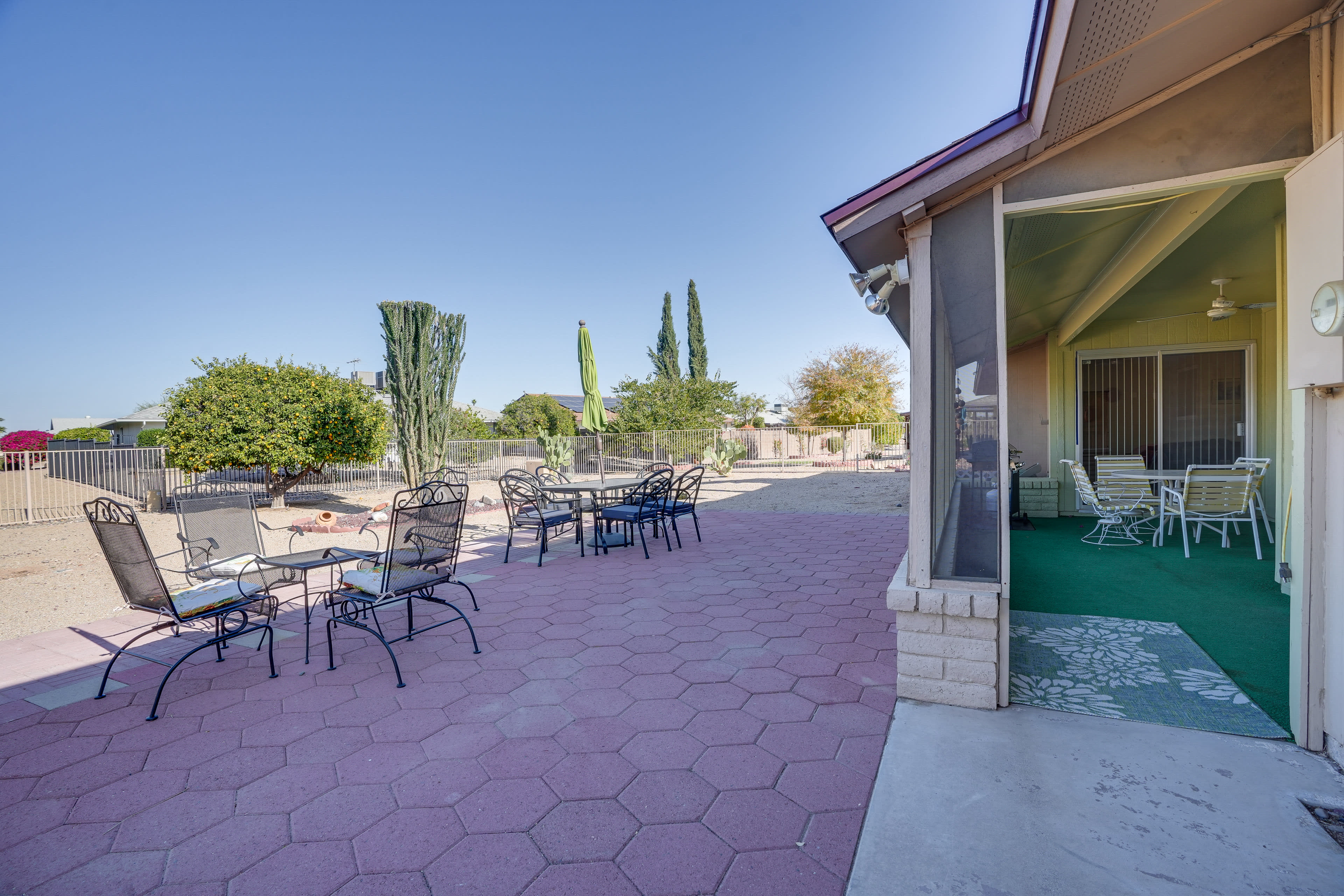 Private Patio | Sun City West Amenities Available w/ Fee | Free Street Parking