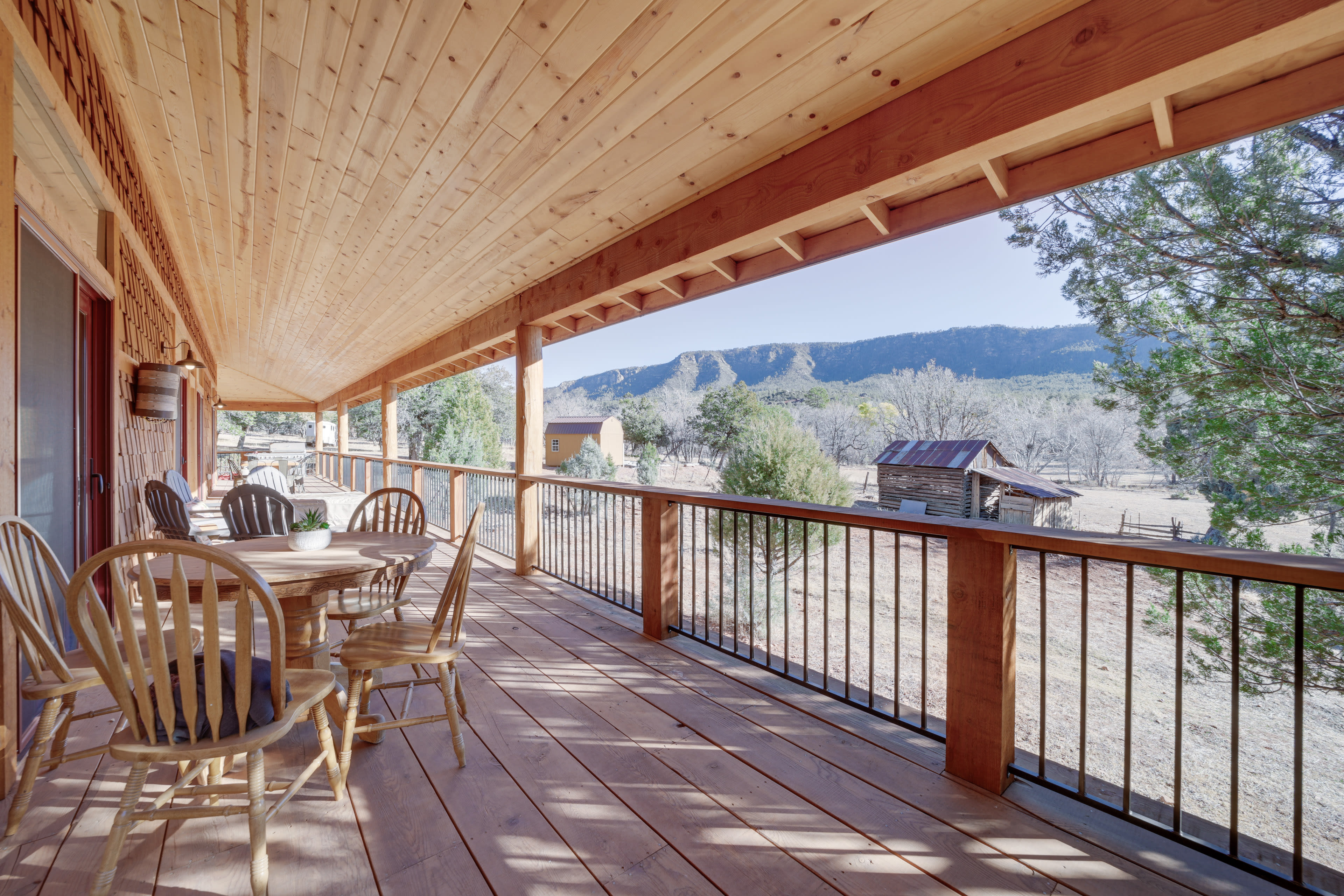 Airy Pine Cabin w/ Wraparound Deck Near Trails!